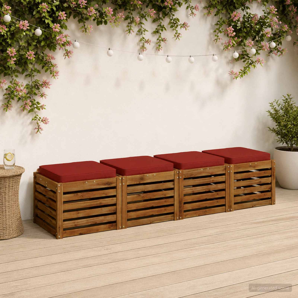 4 dalių sėdynės pagalvėlės VUGHT 4 pcs 100% poliesteris Raudona