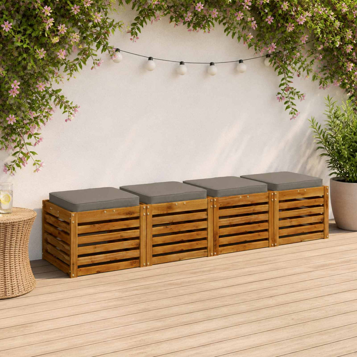 4 dalių sėdynės pagalvėlės VUGHT 4 pcs 100% poliesteris Pilka