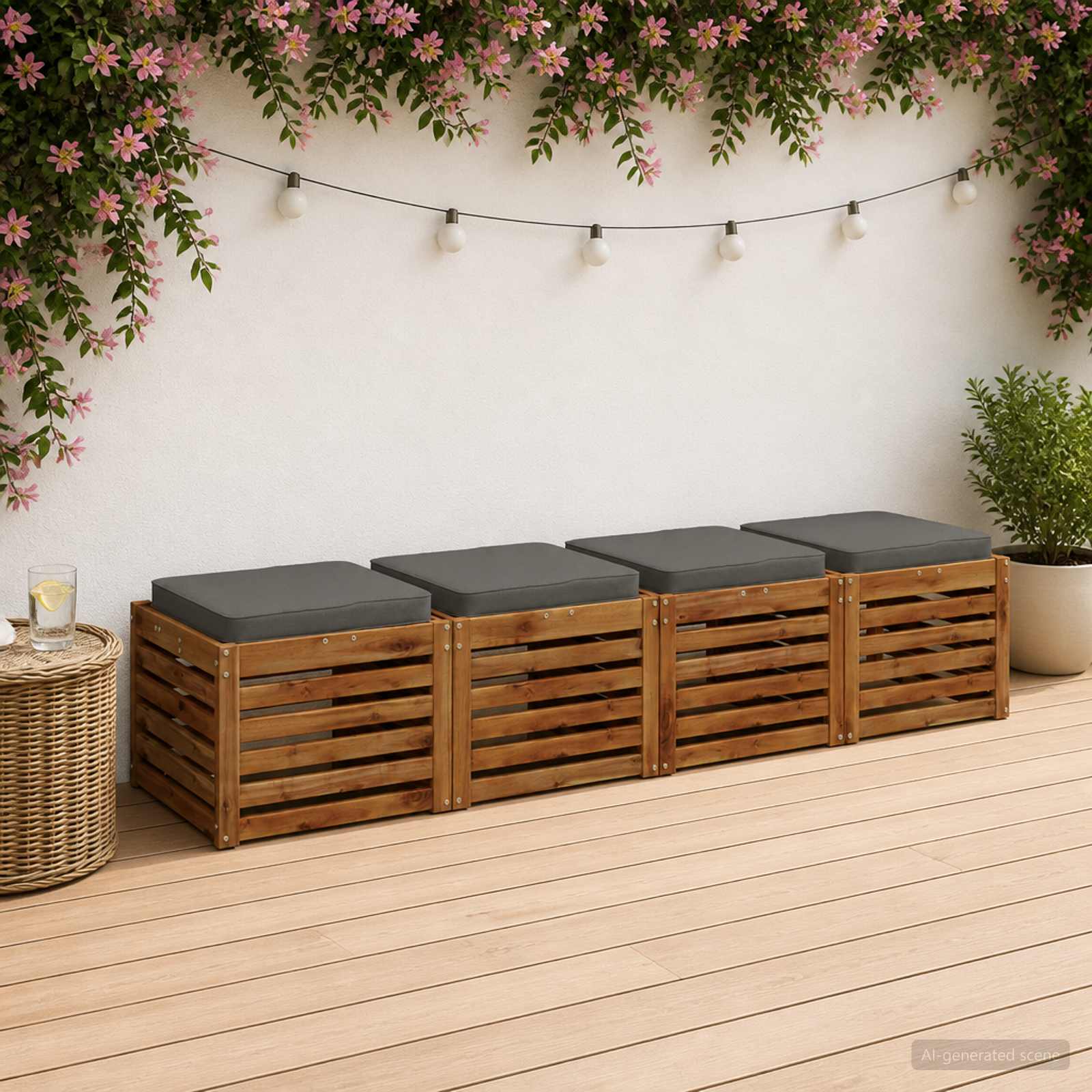 4 dalių sėdynės pagalvėlės VUGHT 4 pcs 100% poliesteris Pilka