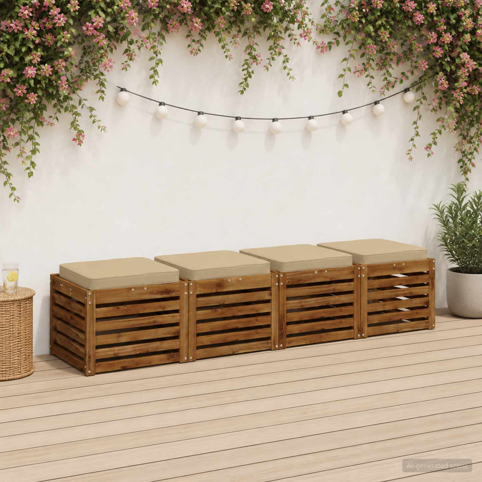 4 dalių sėdynės pagalvėlės VUGHT 4 pcs 100% poliesteris Smėlio