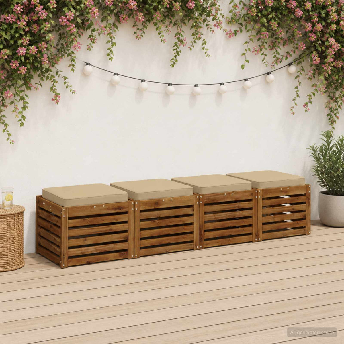 4 dalių sėdynės pagalvėlės VUGHT 4 pcs 100% poliesteris Smėlio