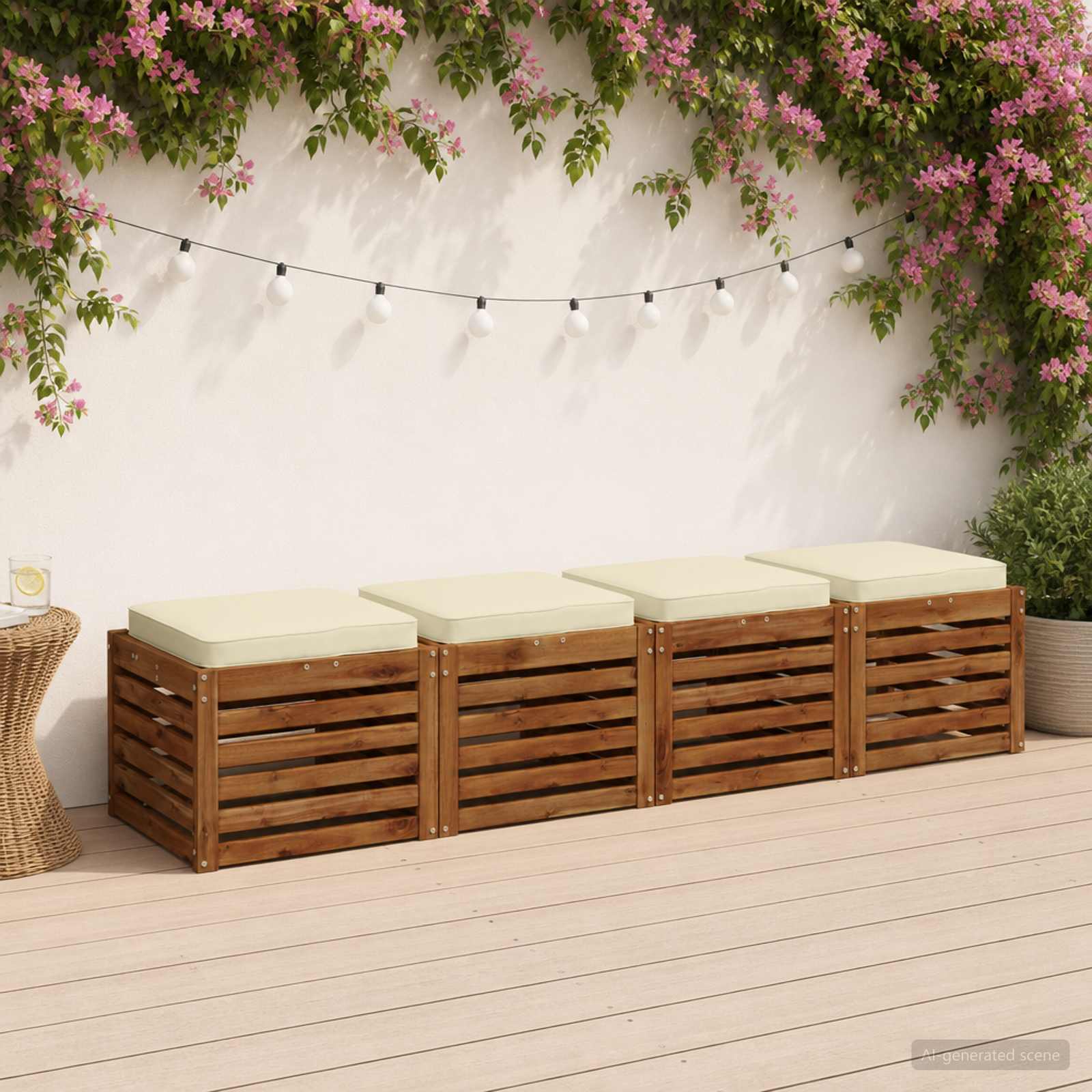 4 dalių sėdynės pagalvėlės VUGHT 4 pcs 100% poliesteris Kreminė
