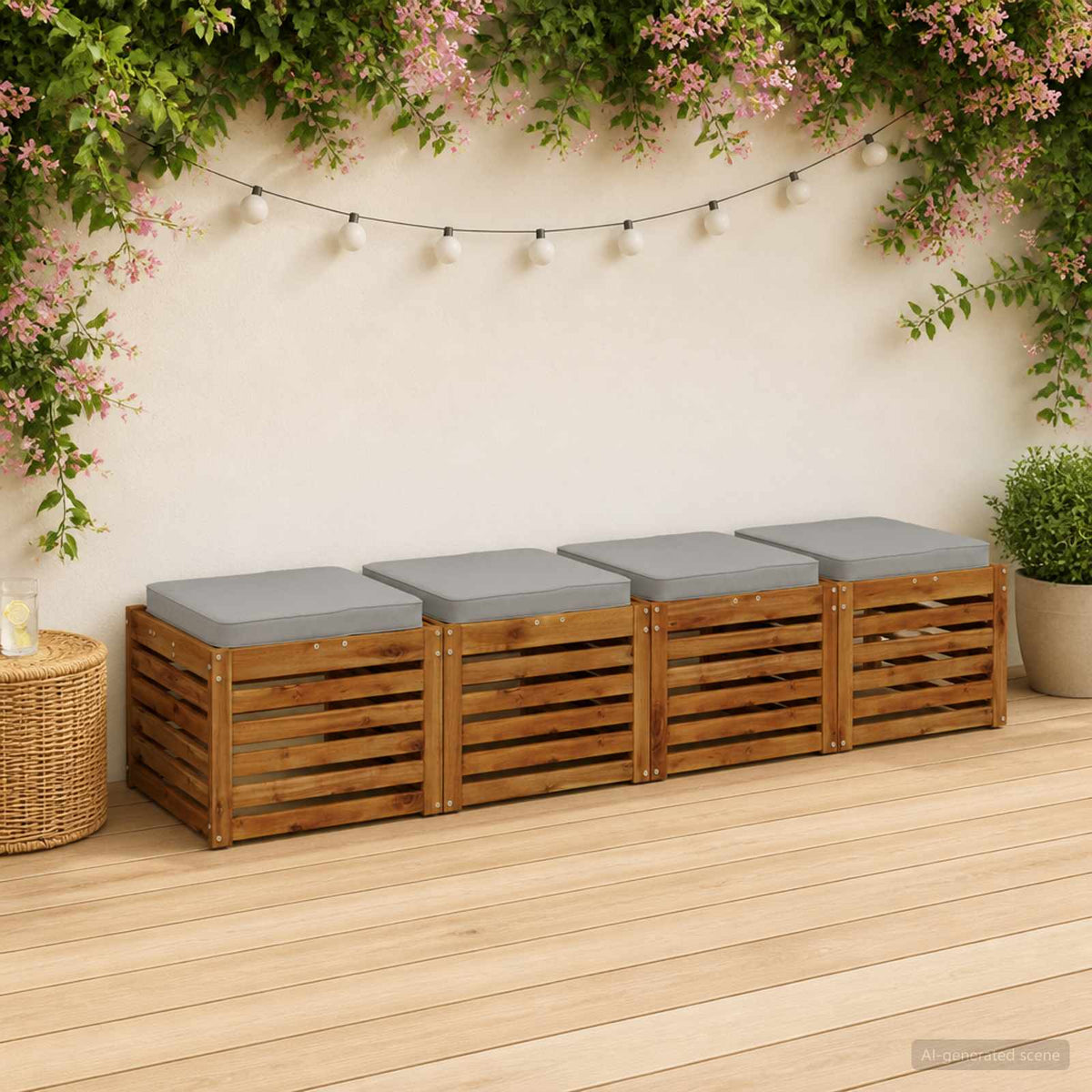 4 dalių sėdynės pagalvėlės VUGHT 4 pcs 100% poliesteris Pilka