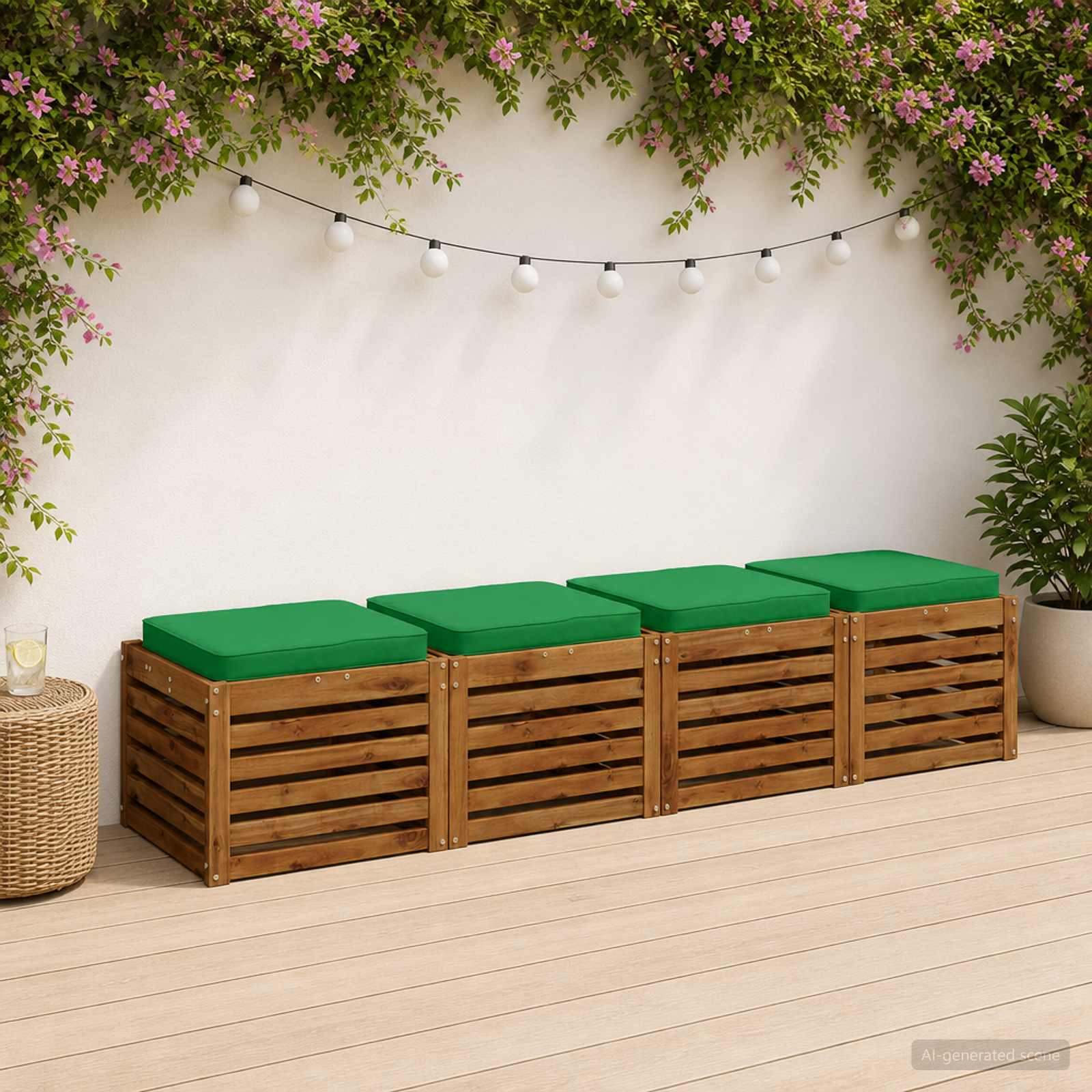 4 dalių sėdynės pagalvėlės VUGHT 4 pcs 100% poliesteris Žalia