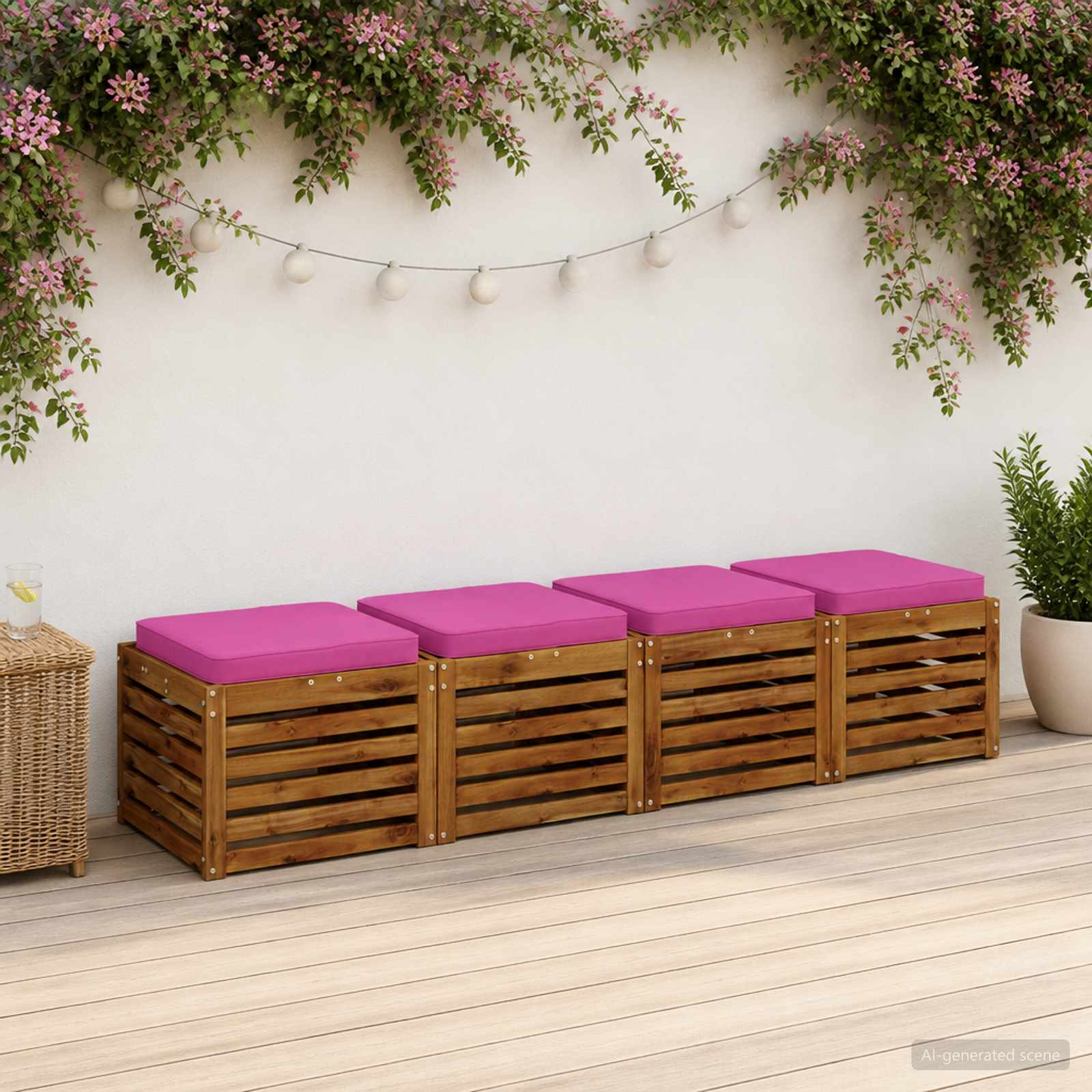 4 dalių sėdynės pagalvėlės VUGHT 4 pcs 100% poliesteris Rožinė
