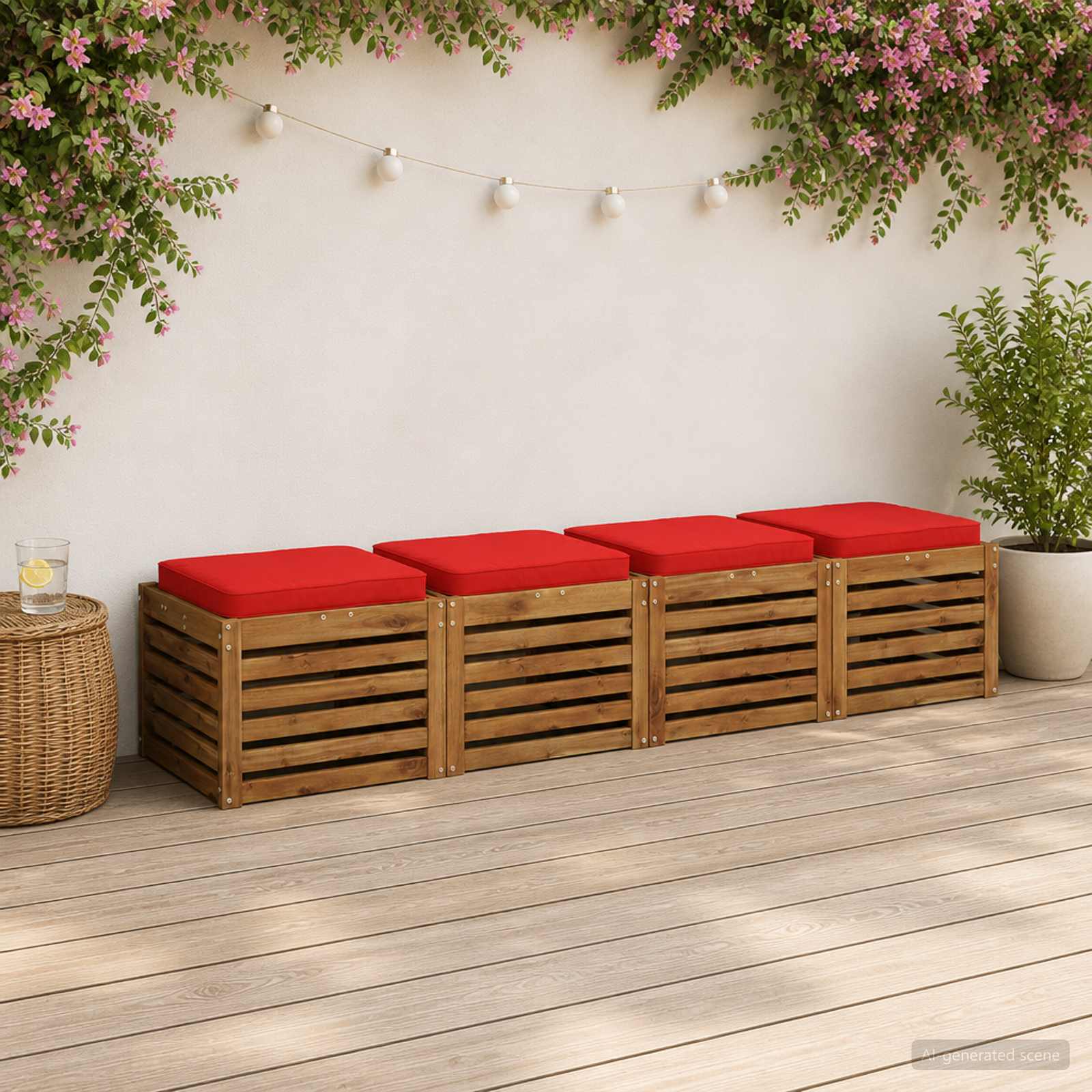 4 dalių sėdynės pagalvėlės VUGHT 4 pcs 100% poliesteris Raudona