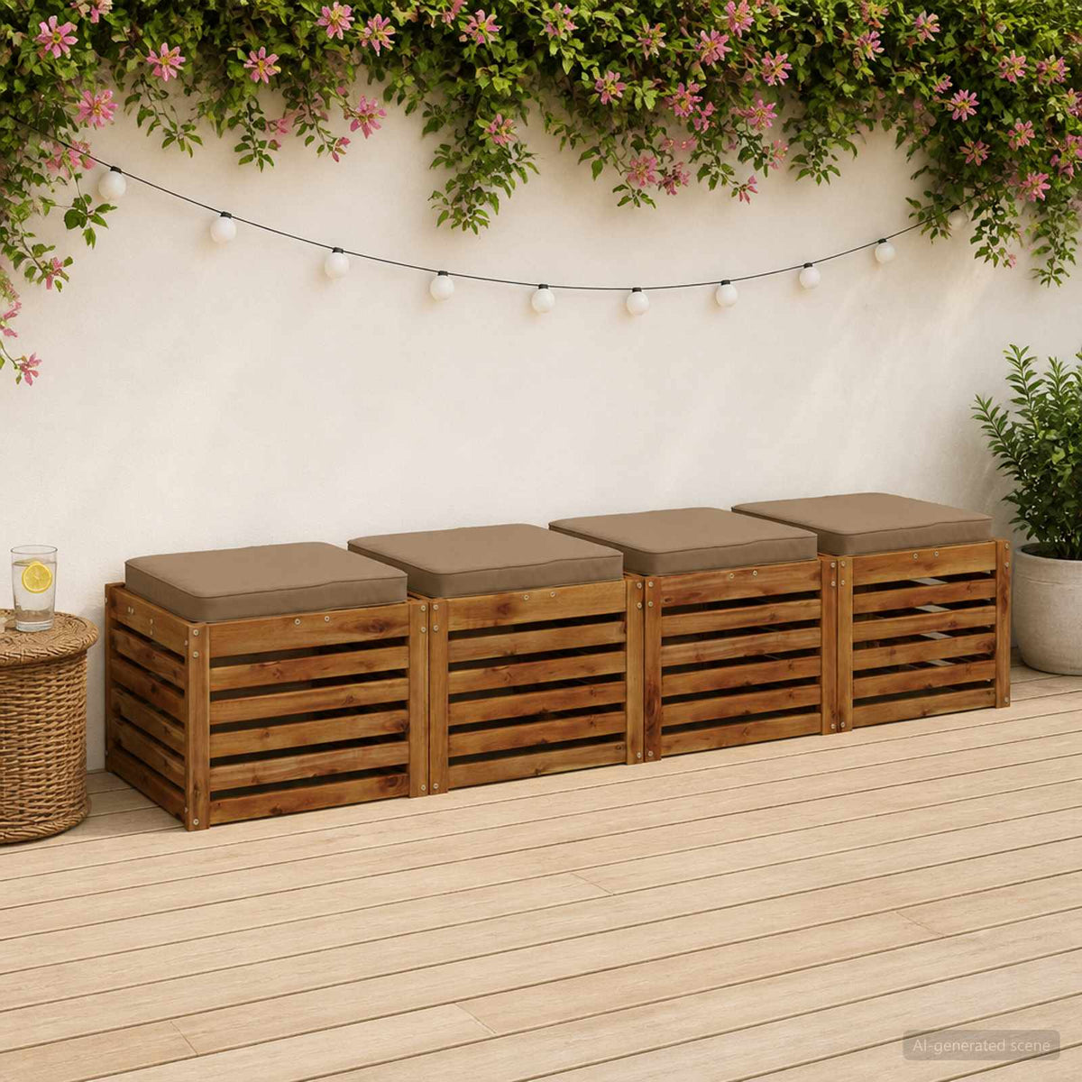 4 dalių sėdynės pagalvėlės VUGHT 4 pcs 100% poliesteris Taupe