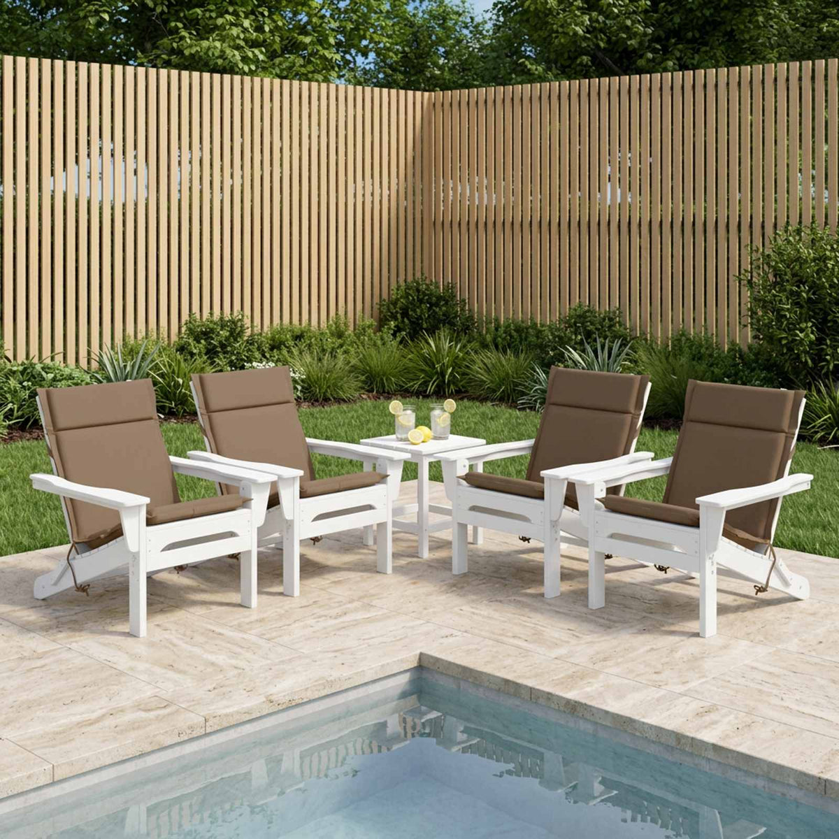 4 dalių aukštų atlošų kėdžių pagalvės GEMERT 4 pcs Taupe