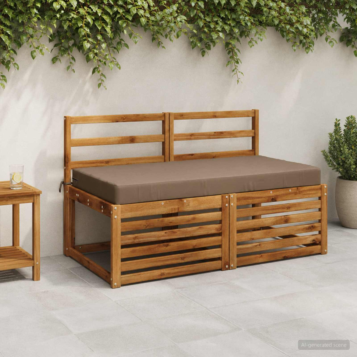 Sėdynės pagalvėlė SOEST 100% poliesteris Taupe 120 x 80 x 10 cm