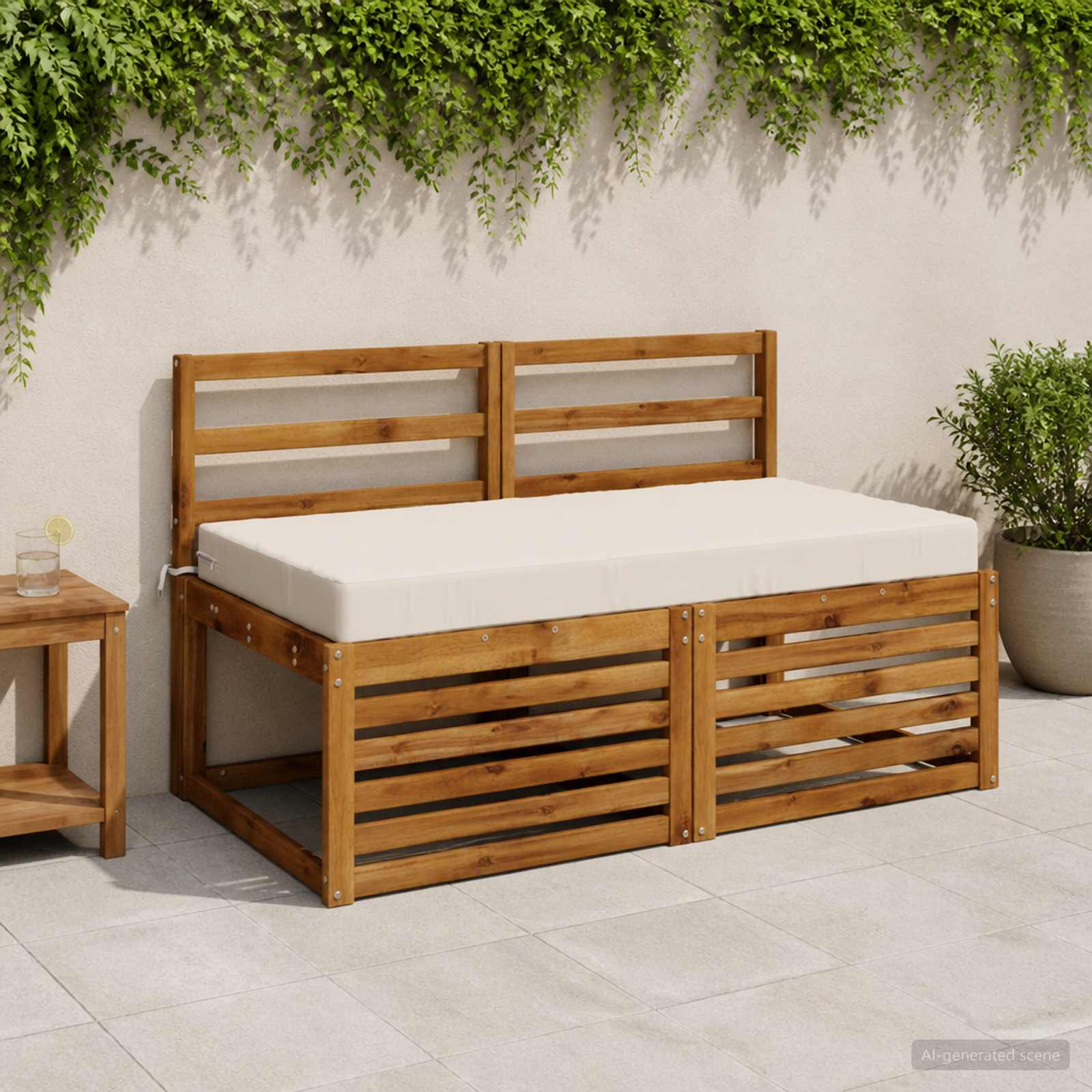 Sėdynės pagalvėlė SOEST 100% poliesteris Balta 120 x 80 x 10 cm