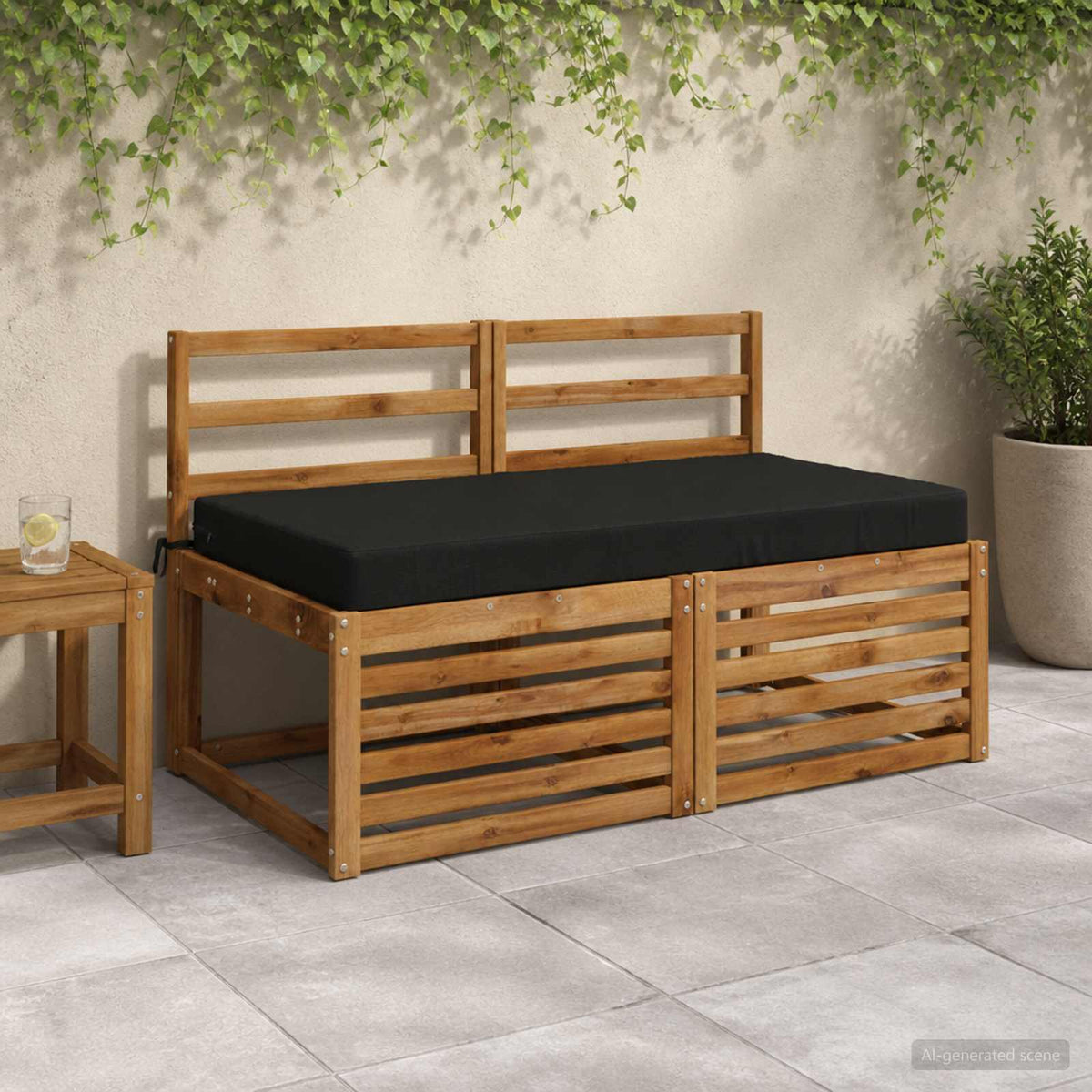 Sėdynės pagalvėlė SOEST 100% poliesteris Juoda 120 x 60 x 10 cm