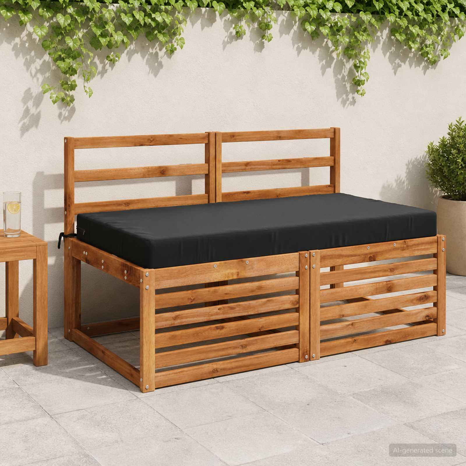 Sėdynės pagalvėlė SOEST 100% poliesteris Juoda 120 x 60 x 10 cm