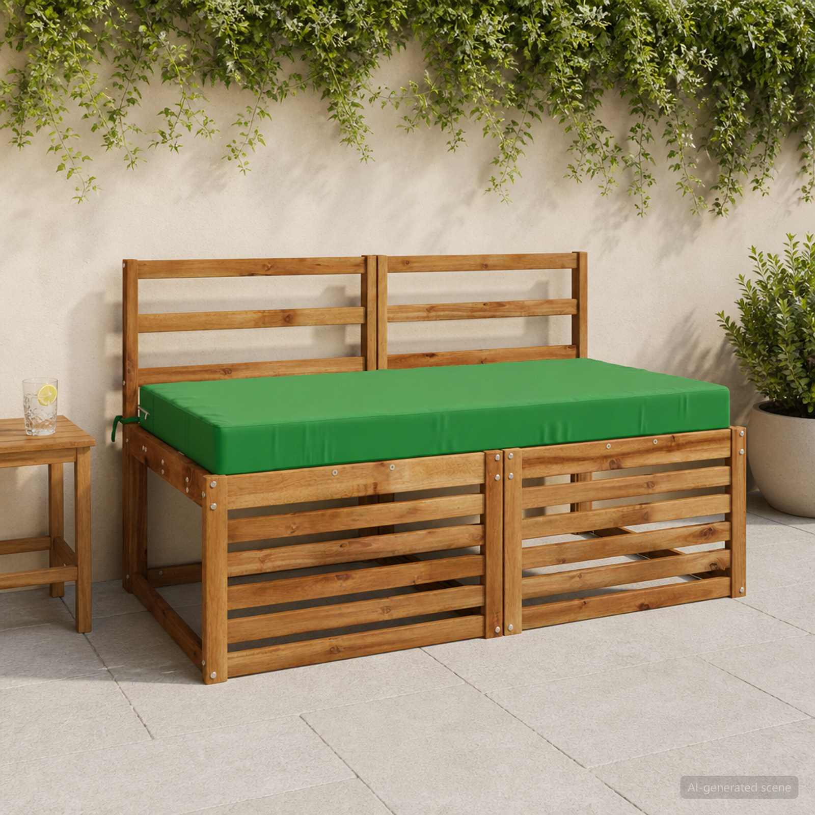Sėdynės pagalvėlė SOEST 100% poliesteris Žalia 120 x 80 x 10 cm