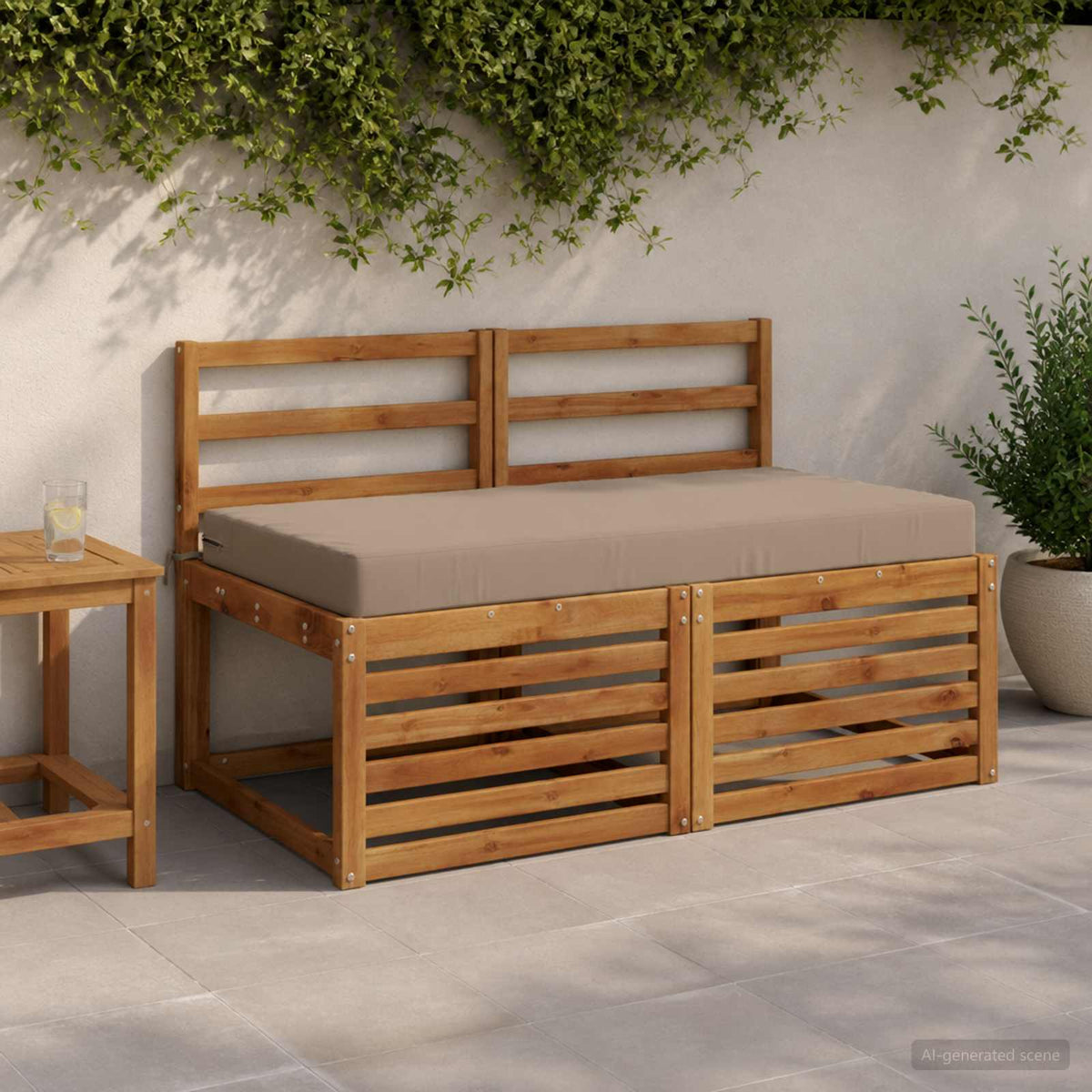 Sėdynės pagalvėlė SOEST 100% poliesteris Taupe 120 x 80 x 10 cm