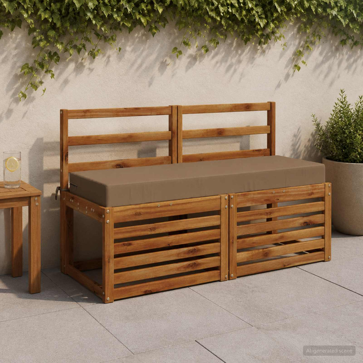 Sėdynės pagalvėlė SOEST 100% poliesteris Taupe 120 x 40 x 10 cm