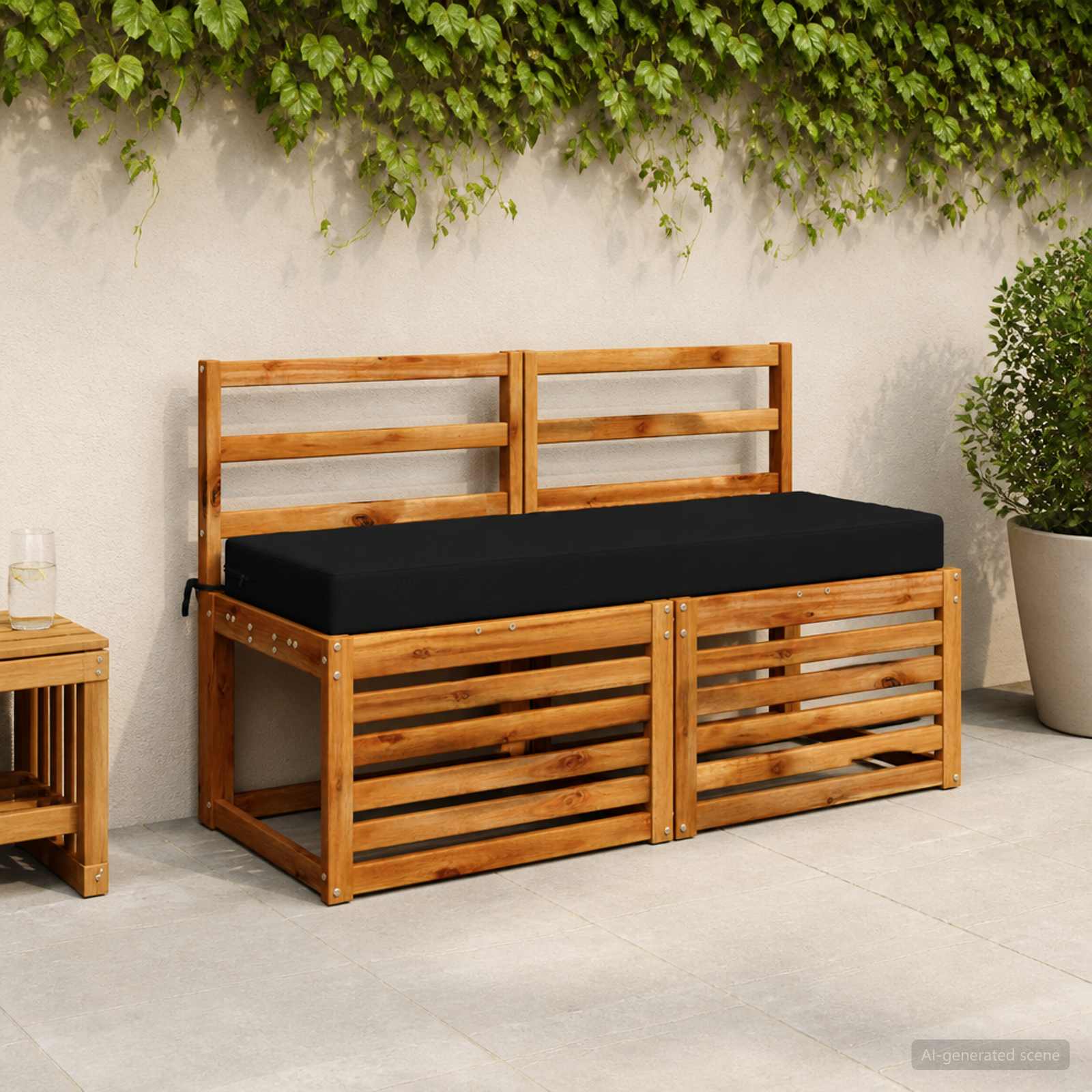 Sėdynės pagalvėlė SOEST 100% poliesteris Juoda 120 x 40 x 10 cm
