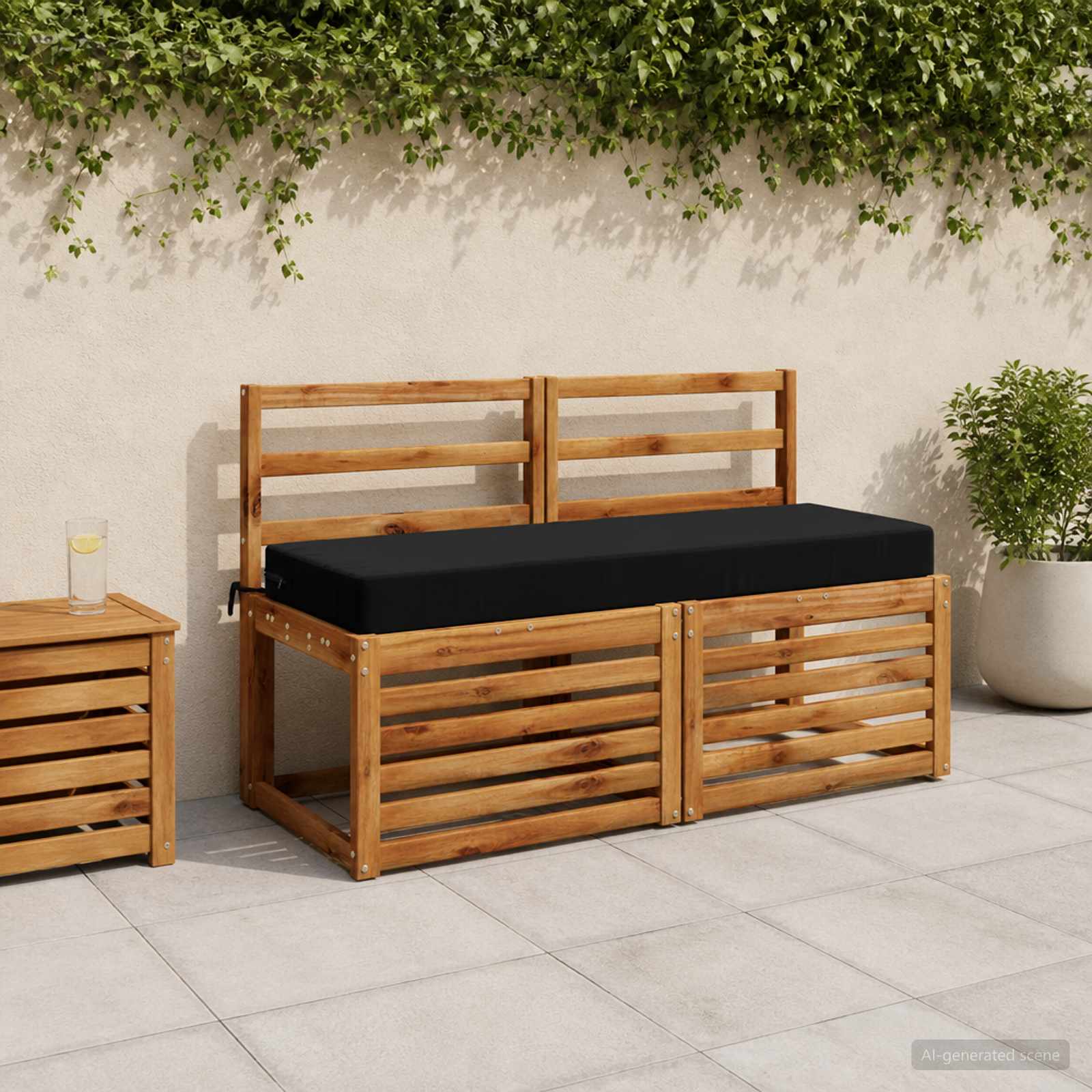 Sėdynės pagalvėlė SOEST 100% poliesteris Juoda 120 x 40 x 10 cm