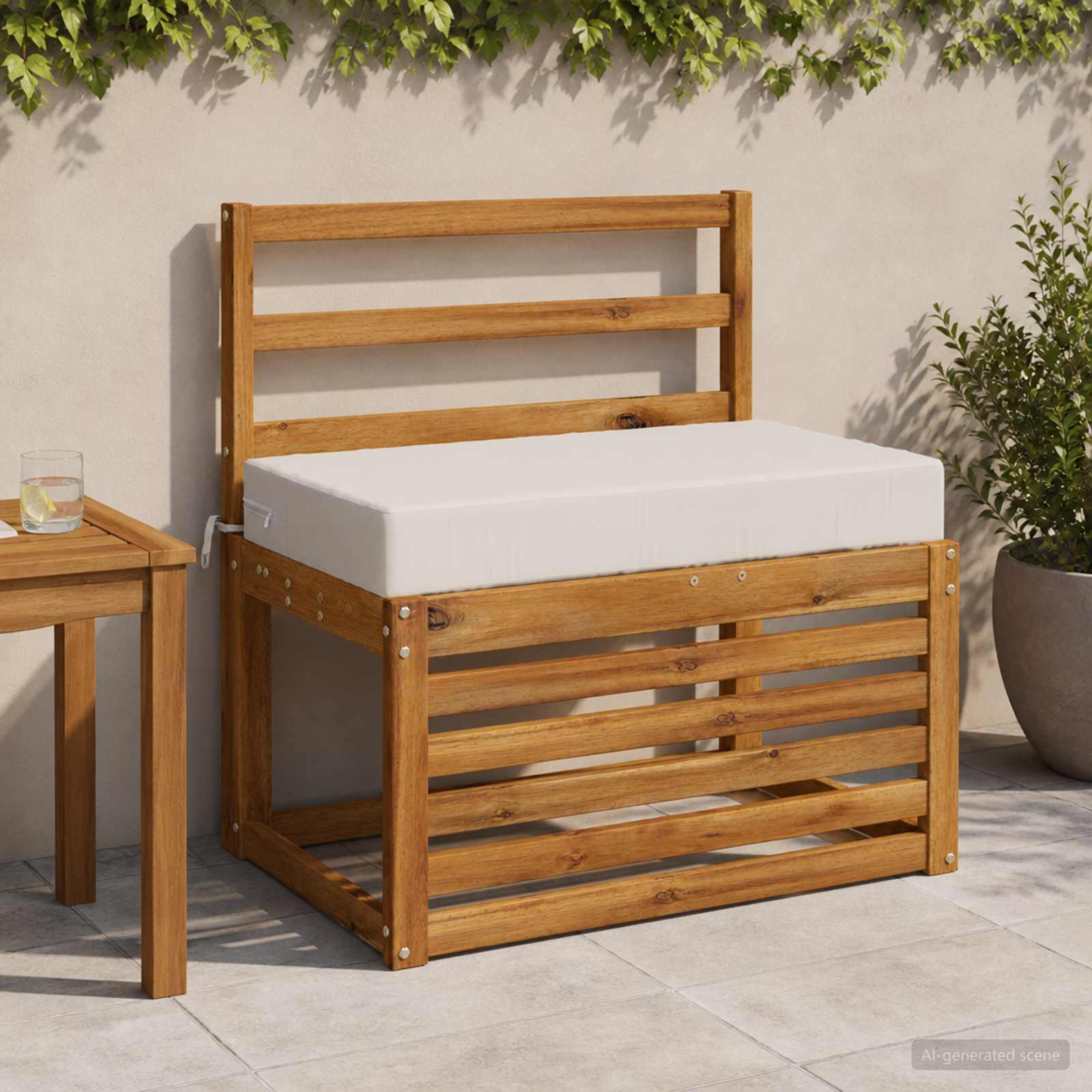 Sėdynės pagalvėlė SOEST 100% poliesteris Balta 70 x 40 x 10 cm