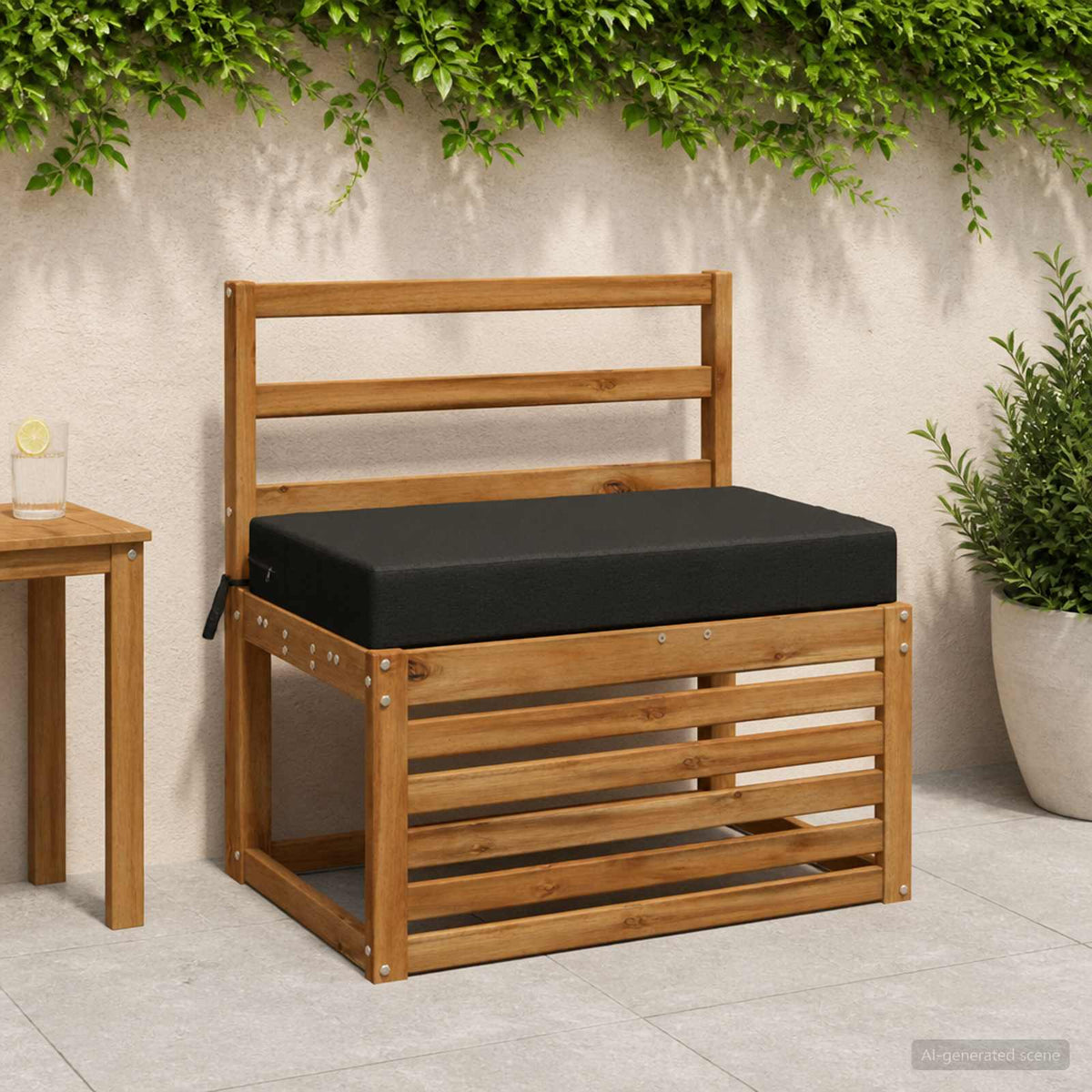 Sėdynės pagalvėlė SOEST 100% poliesteris Juoda 70 x 40 x 10 cm