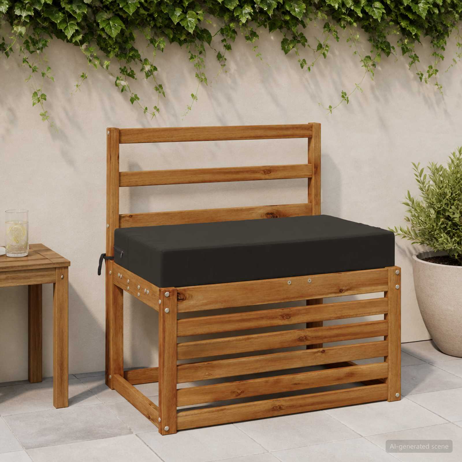Sėdynės pagalvėlė SOEST 100% poliesteris Juoda 70 x 40 x 10 cm