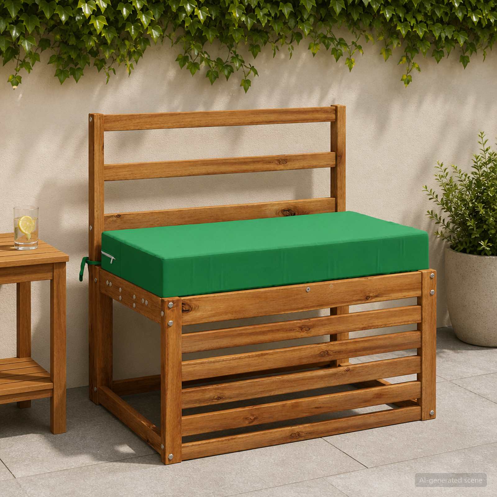 Sėdynės pagalvėlė SOEST 100% poliesteris Žalia 70 x 40 x 10 cm