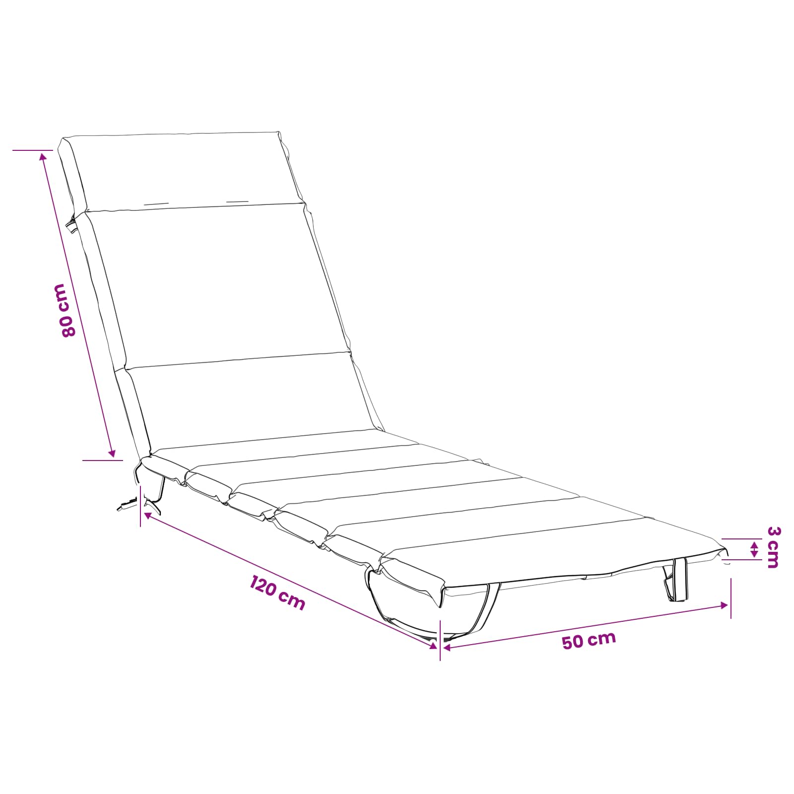 Saulės gultų pagalvė GEMERT 100% poliesteris Vyno raudona