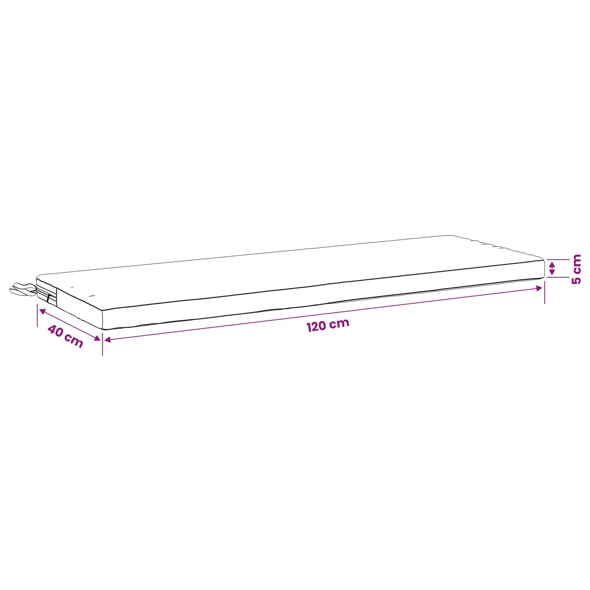 Suoliuko pagalvė SOEST 100% poliesteris Balta 120 x 40 x 5 cm