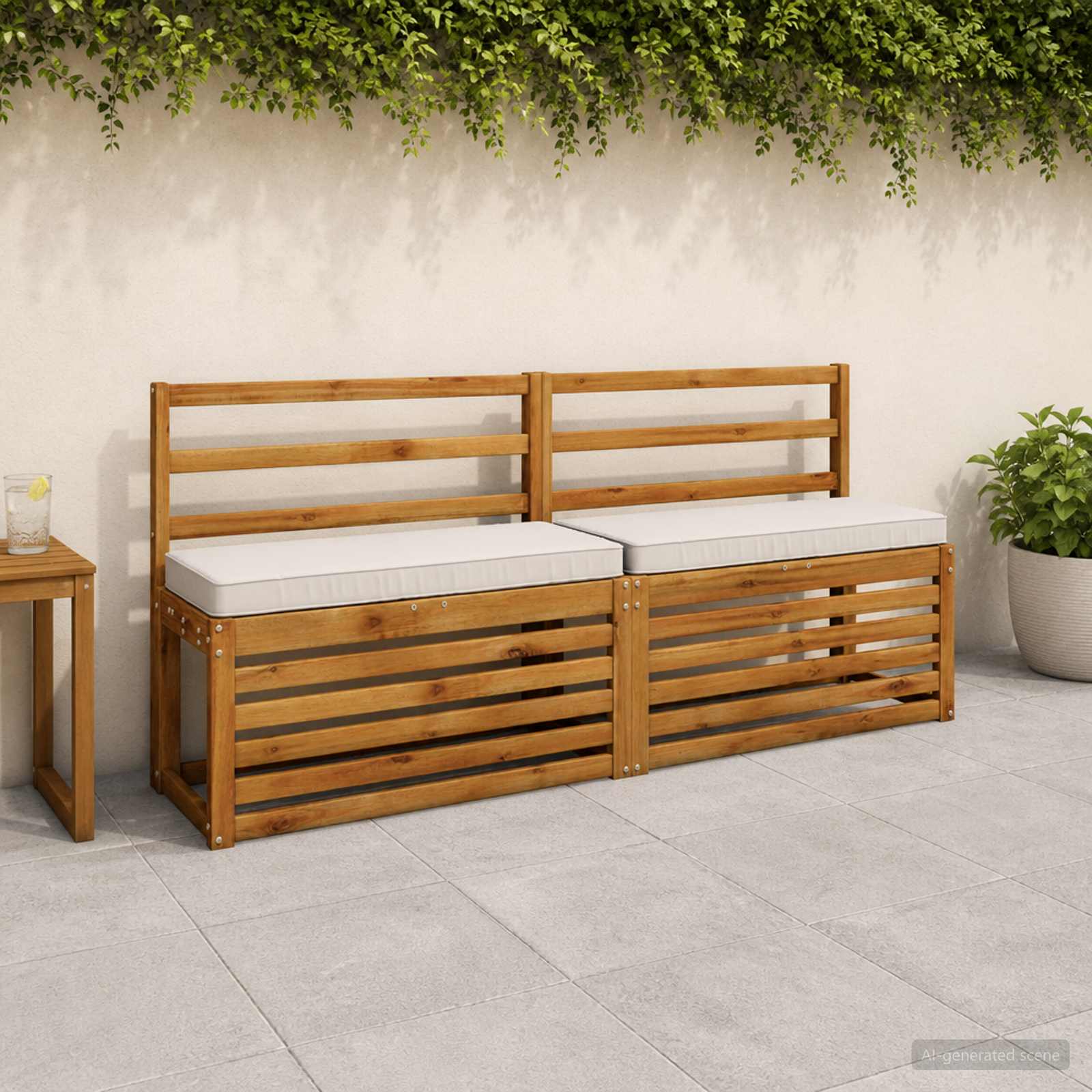 2 dalių suoliuko pagalvės VUGHT 2 pcs 100% poliesteris Balta