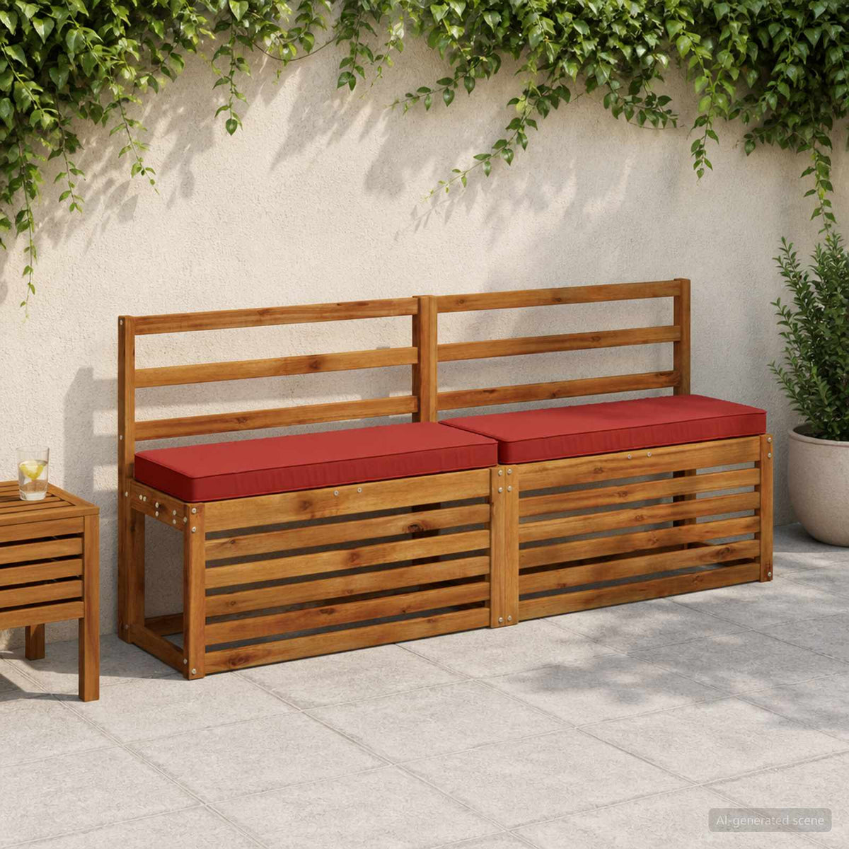 2 dalių suoliuko pagalvės VUGHT 2 pcs 100% poliesteris Raudona