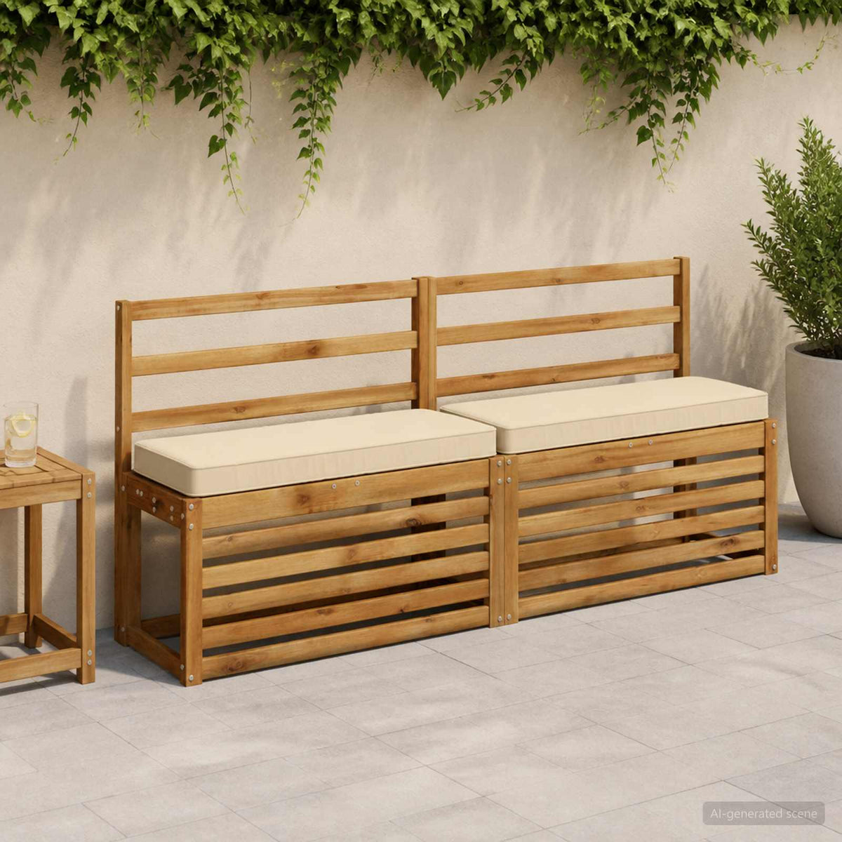 2 dalių suoliuko pagalvės VUGHT 2 pcs 100% poliesteris Smėlio