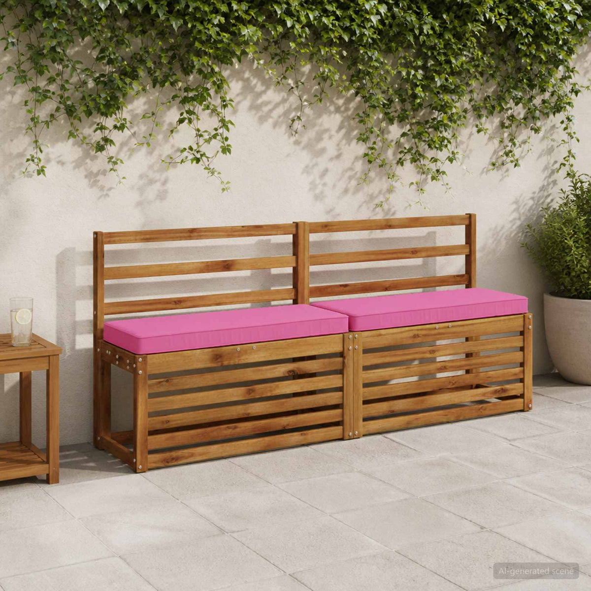 2 dalių suoliuko pagalvės VUGHT 2 pcs 100% poliesteris Rožinė