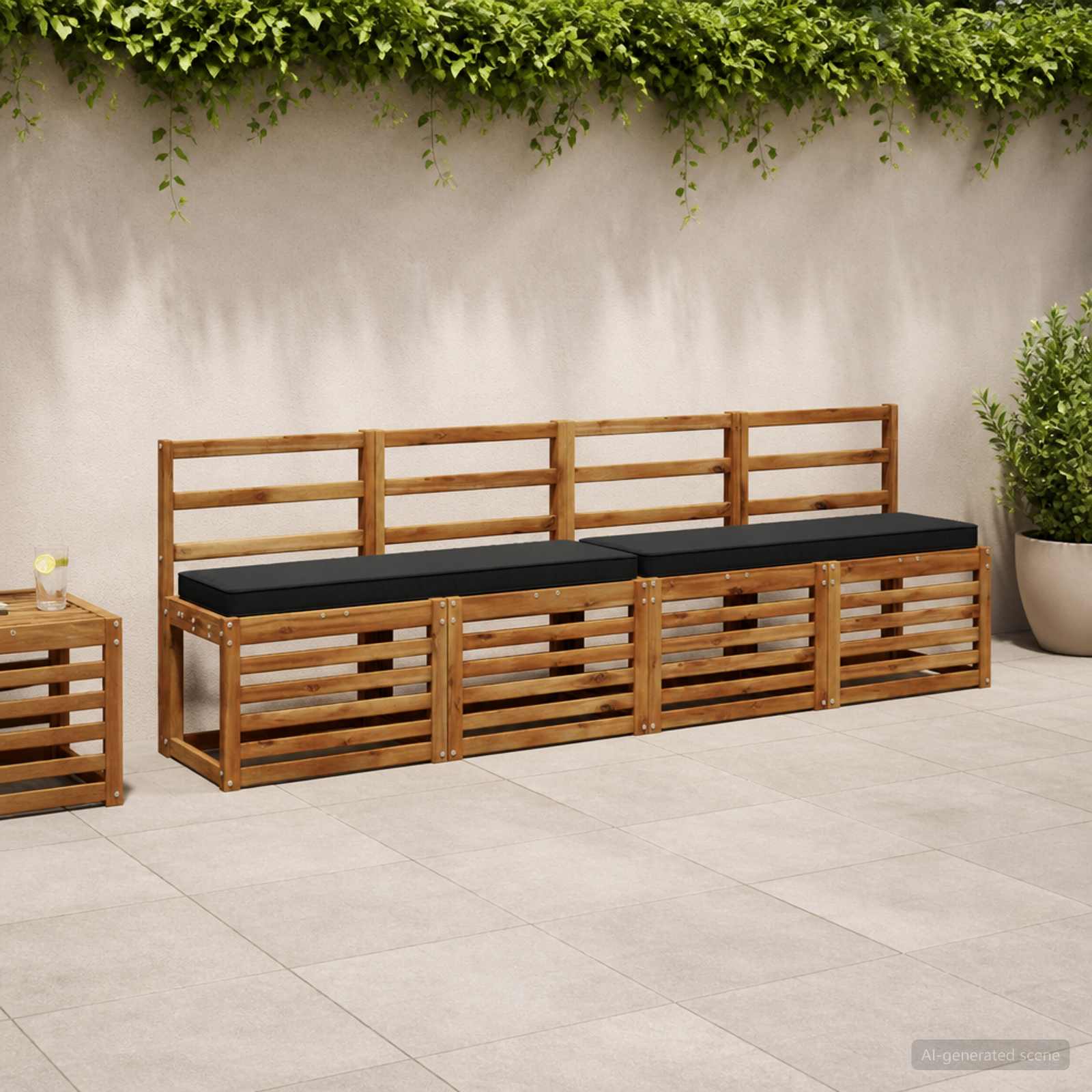 2 dalių suoliuko pagalvės VUGHT 2 pcs 100% poliesteris Juoda