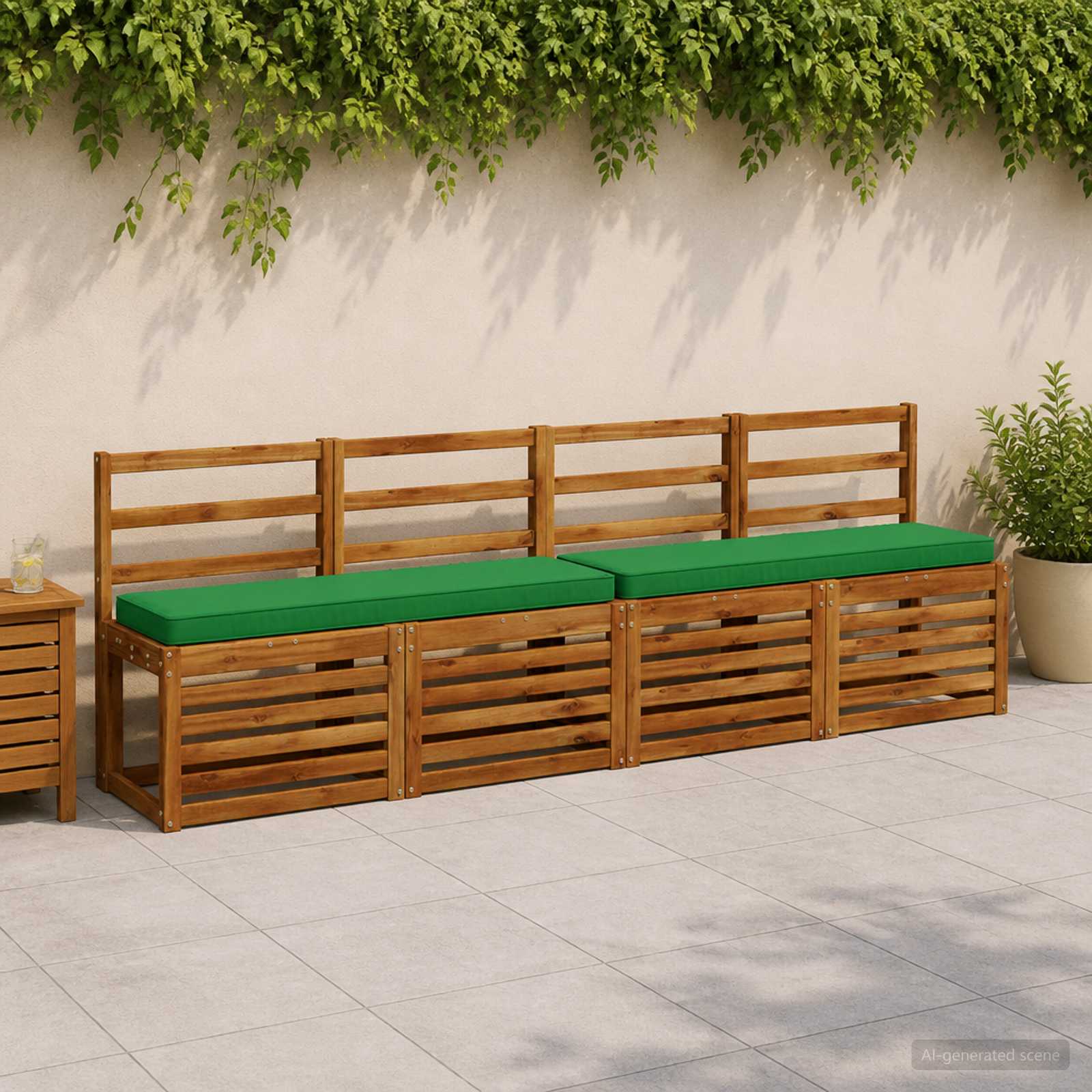 2 dalių suoliuko pagalvės VUGHT 2 pcs 100% poliesteris Žalia