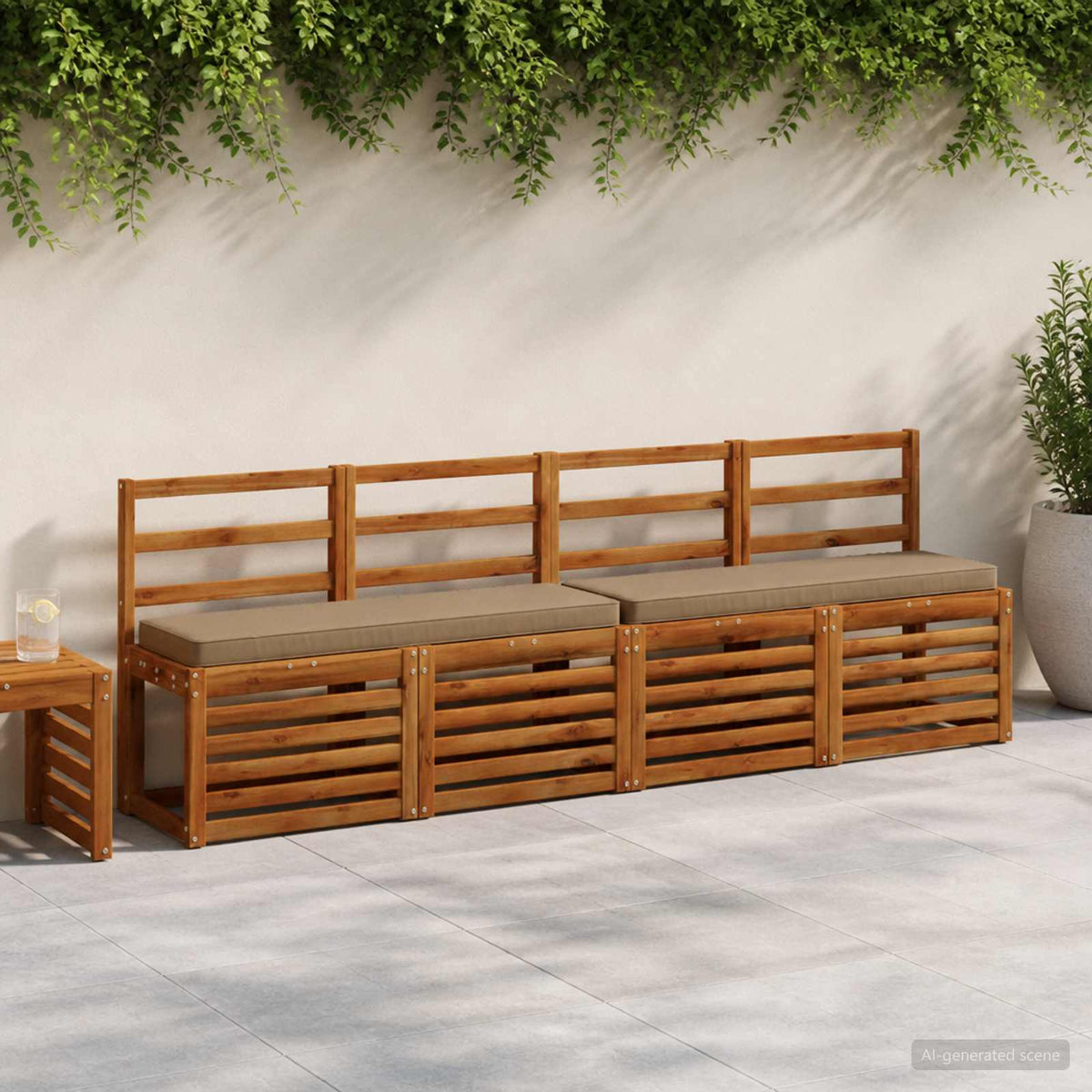 2 dalių suoliuko pagalvės VUGHT 2 pcs 100% poliesteris Taupe