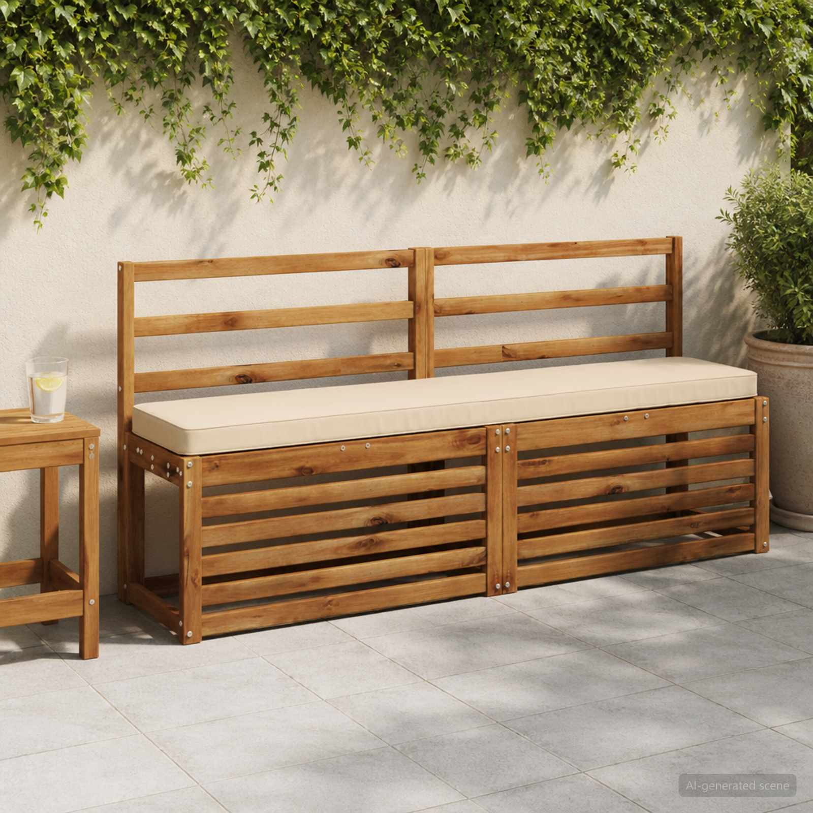 2 dalių suoliuko pagalvės VUGHT 2 pcs 100% poliesteris Kreminė
