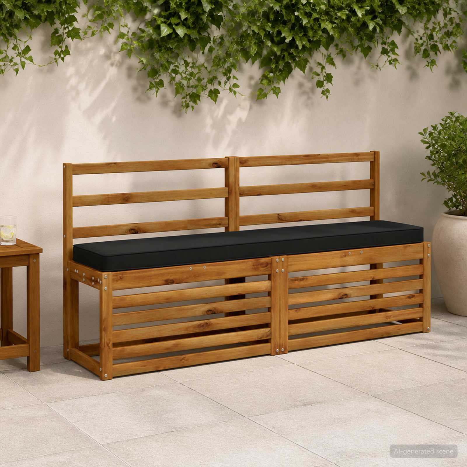 2 dalių suoliuko pagalvės VUGHT 2 pcs 100% poliesteris Juoda