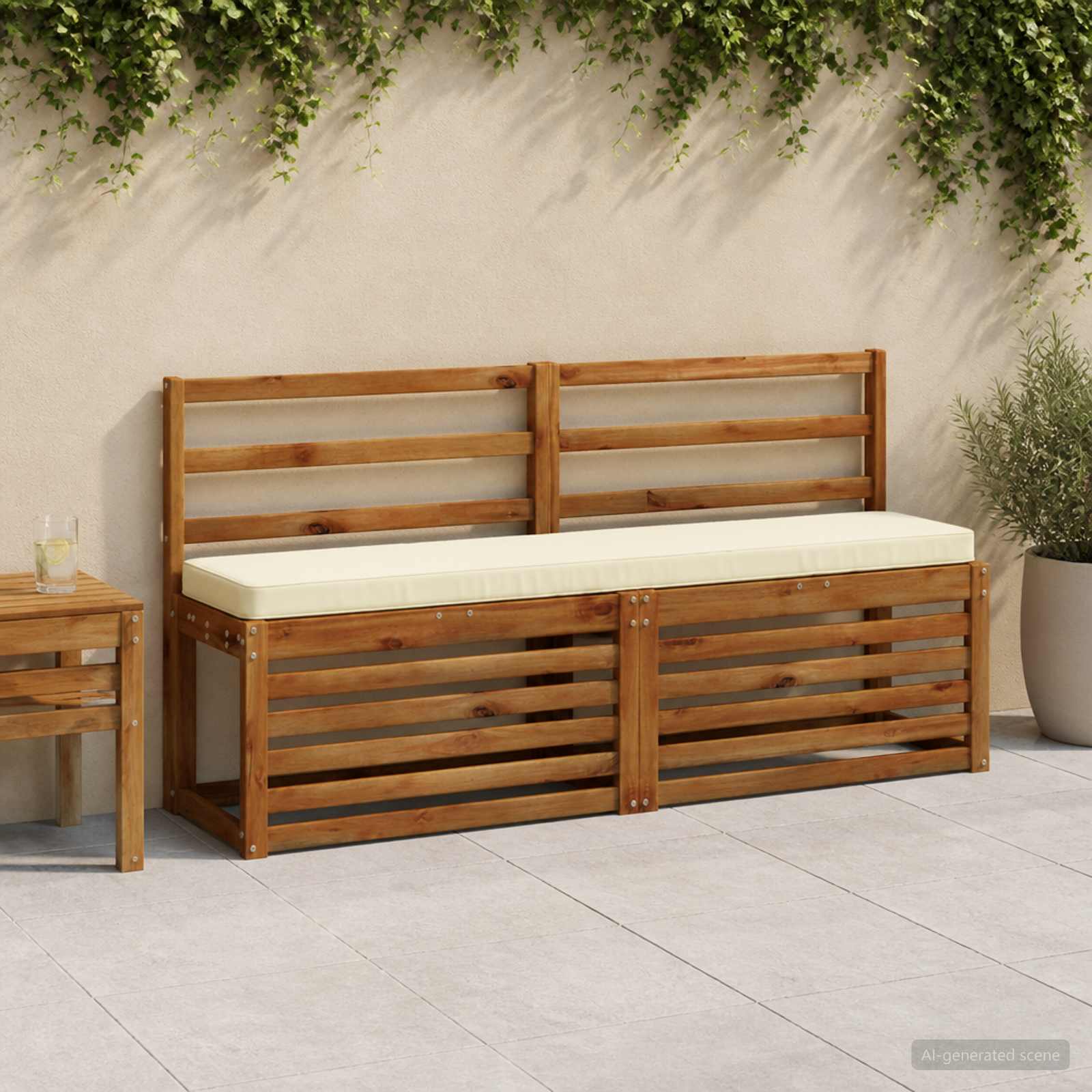 2 dalių suoliuko pagalvės VUGHT 2 pcs 100% poliesteris Kreminė