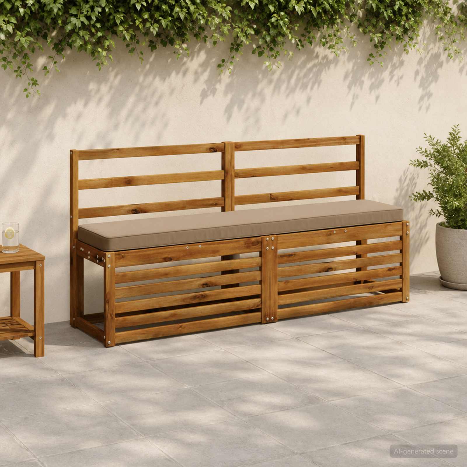 2 dalių suoliuko pagalvės VUGHT 2 pcs 100% poliesteris Taupe