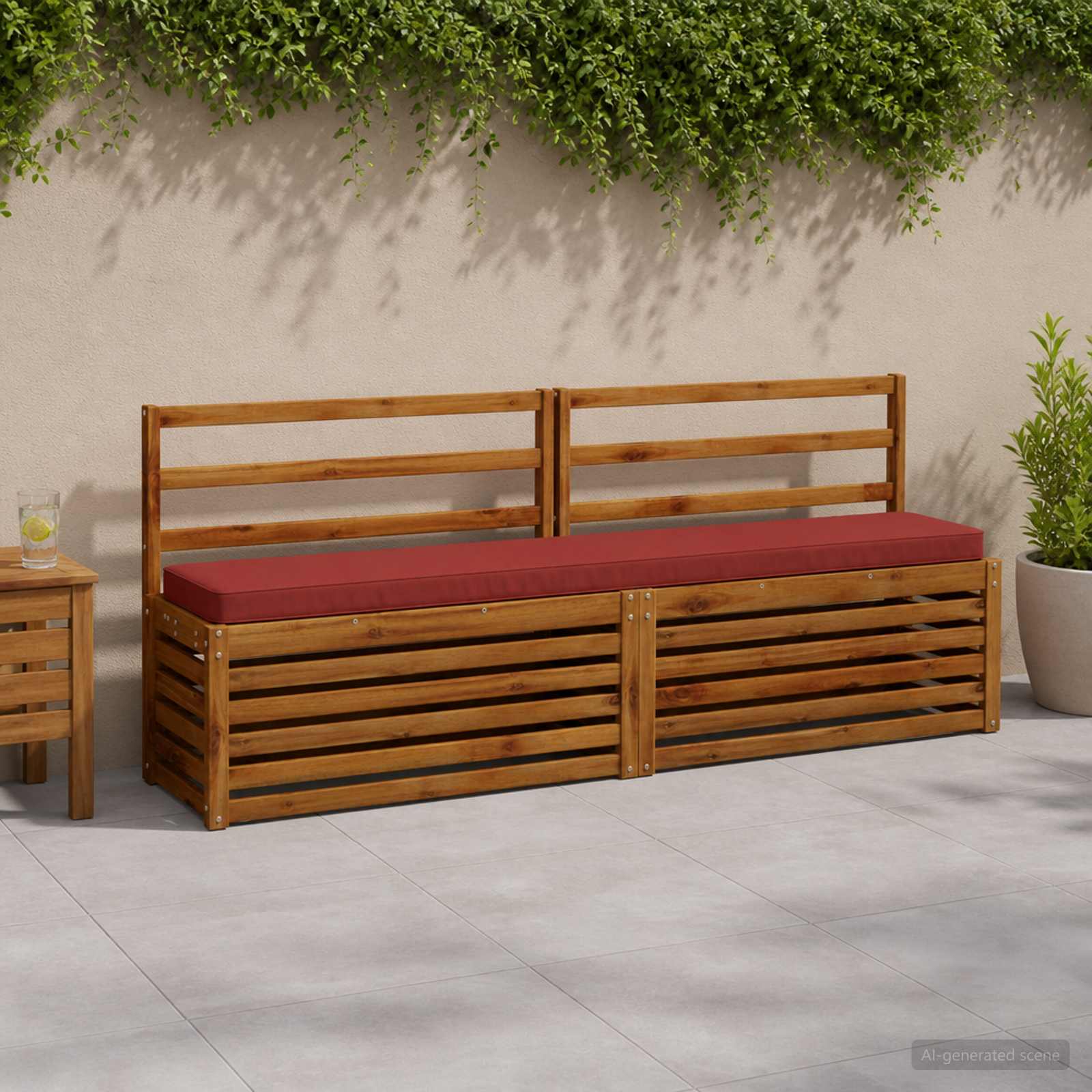 2 dalių suoliuko pagalvės VUGHT 2 pcs 100% poliesteris Raudona