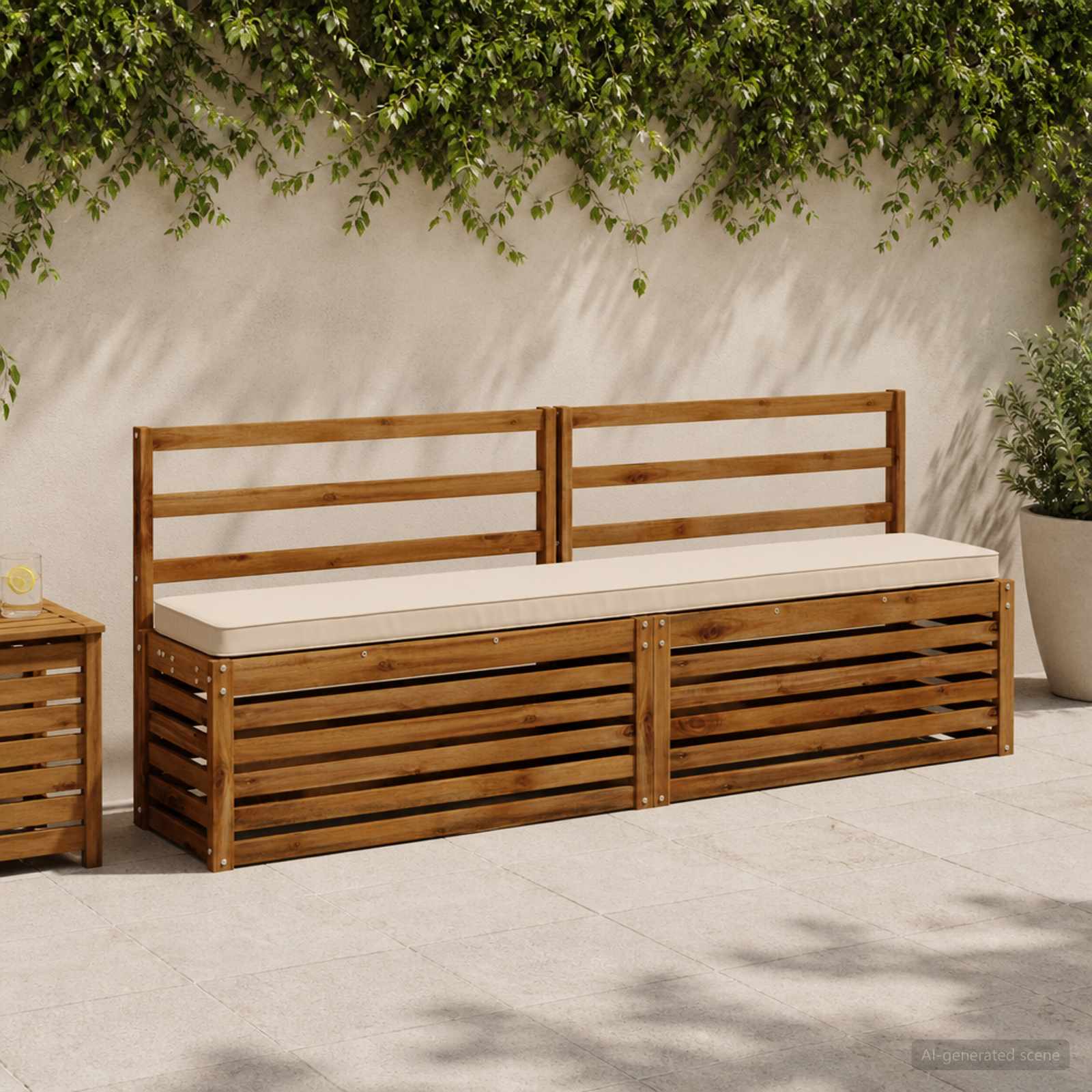 2 dalių suoliuko pagalvės VUGHT 2 pcs 100% poliesteris Kreminė