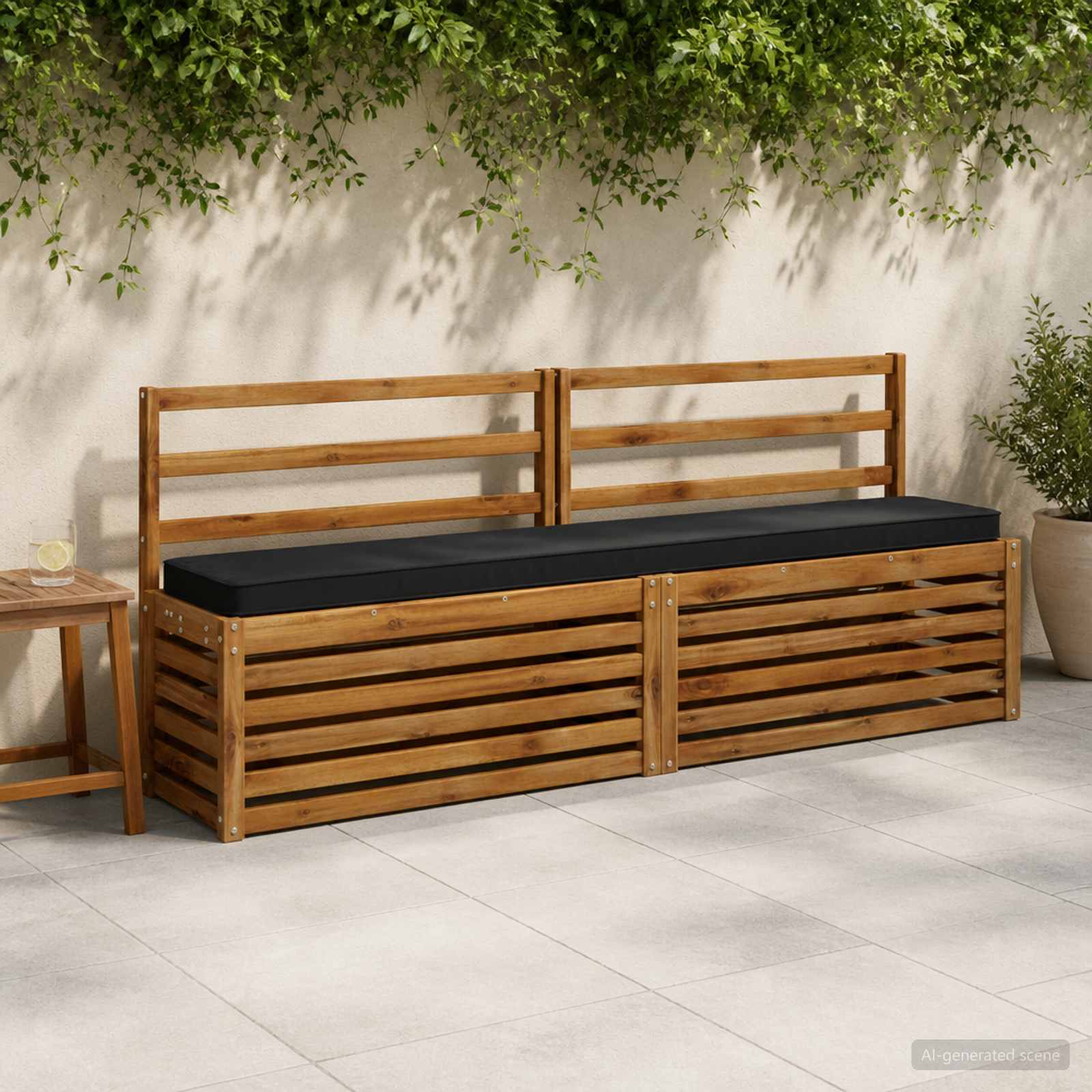 2 dalių suoliuko pagalvės VUGHT 2 pcs 100% poliesteris Juoda