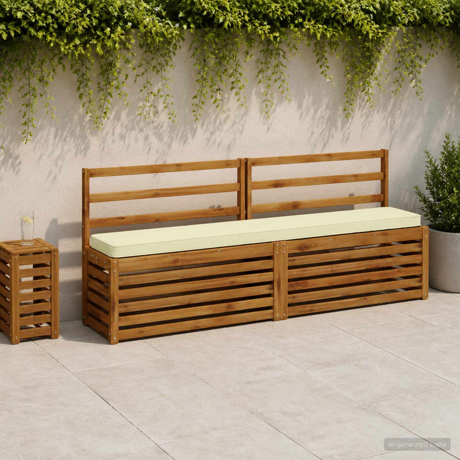2 dalių suoliuko pagalvės VUGHT 2 pcs 100% poliesteris Kreminė