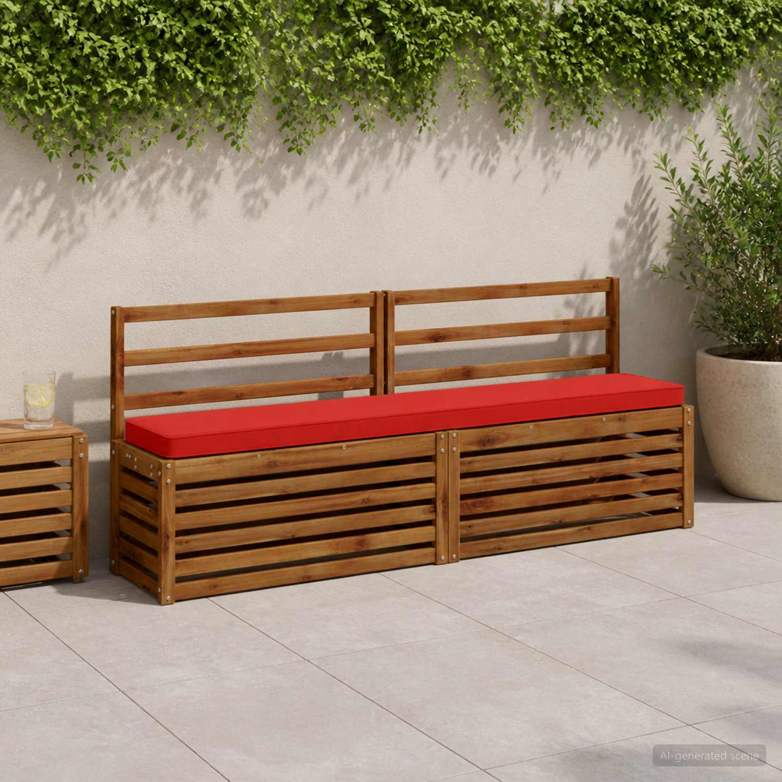 2 dalių suoliuko pagalvės VUGHT 2 pcs 100% poliesteris Raudona