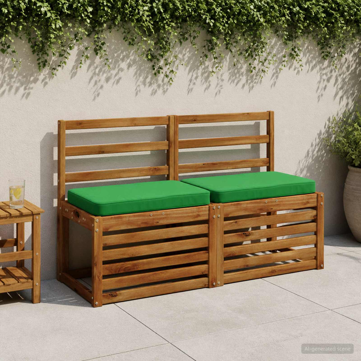 2 dalių suoliuko pagalvės VUGHT 2 pcs 100% poliesteris Žalia