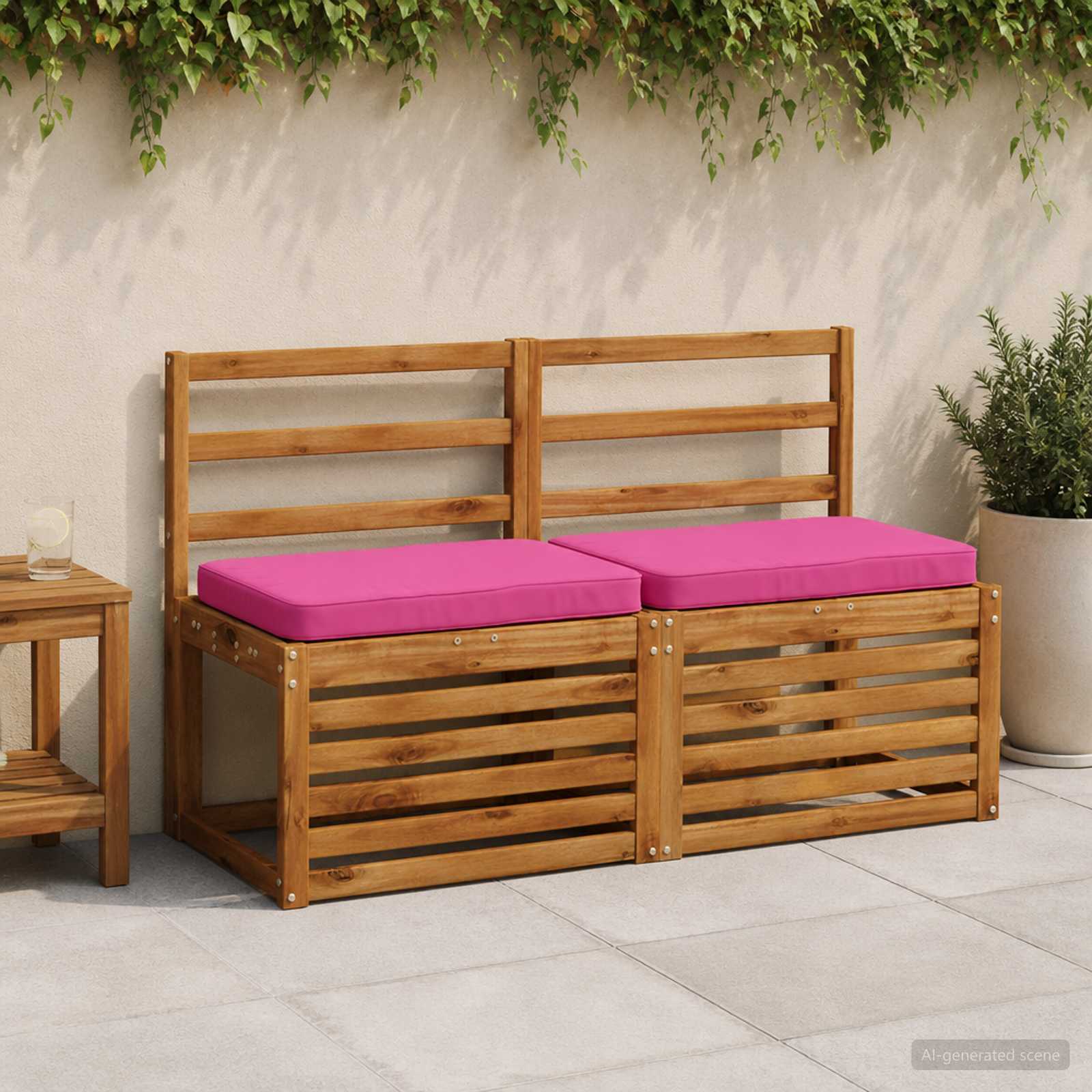 2 dalių suoliuko pagalvės VUGHT 2 pcs 100% poliesteris Rožinė