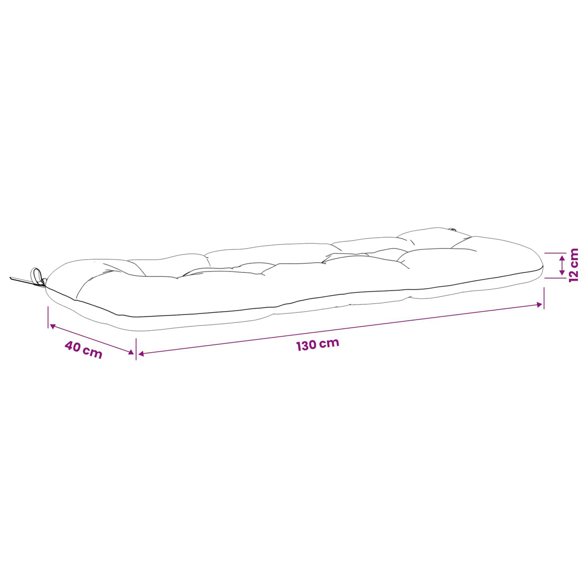 2 dalių suoliuko pagalvės VIANEN 100% poliesteris Balta