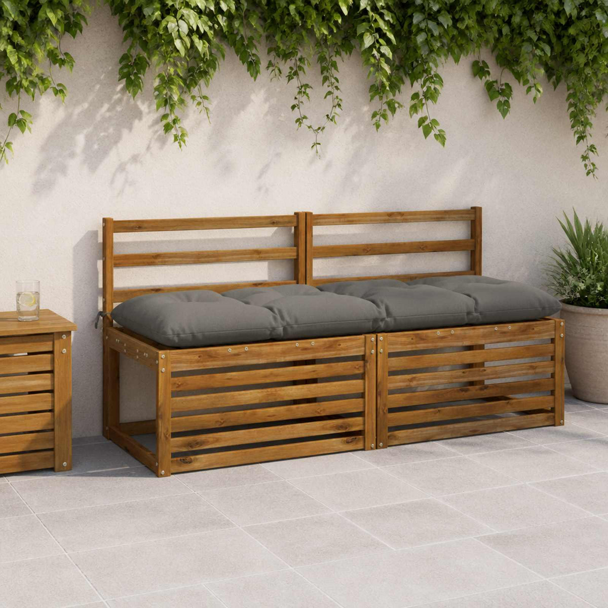 Suoliuko pagalvė VIANEN 100% poliesteris Pilka 150 x 50 x 12 cm