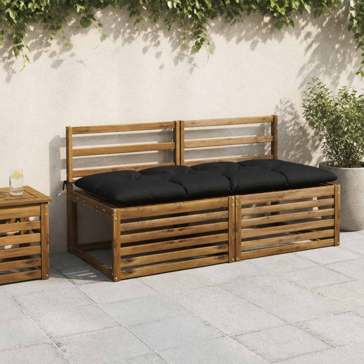 Suoliuko pagalvė VIANEN 100% poliesteris Juoda 140 x 60 x 12 cm
