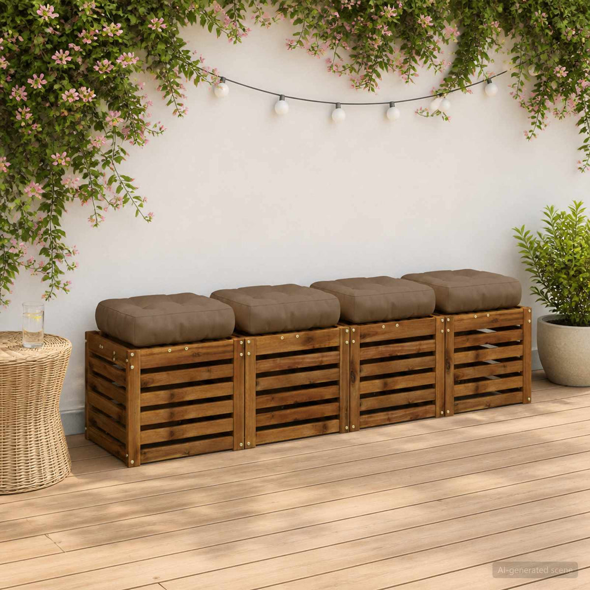 4 dalių sėdynės pagalvėlės VIANEN 4 pcs 100% poliesteris Taupe