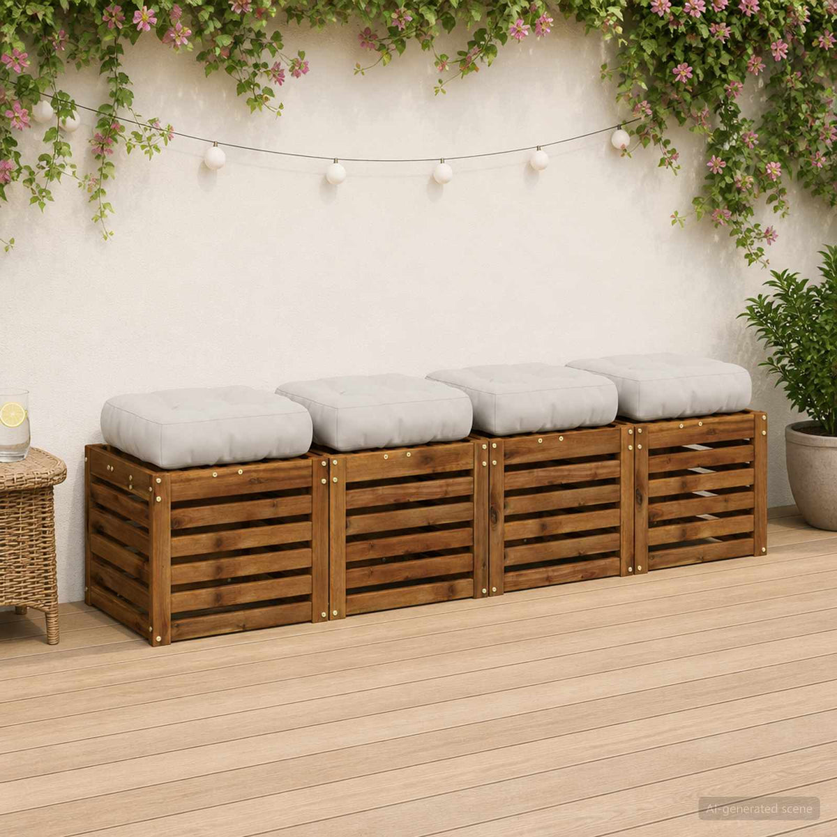 4 dalių sėdynės pagalvėlės VIANEN 4 pcs 100% poliesteris Balta